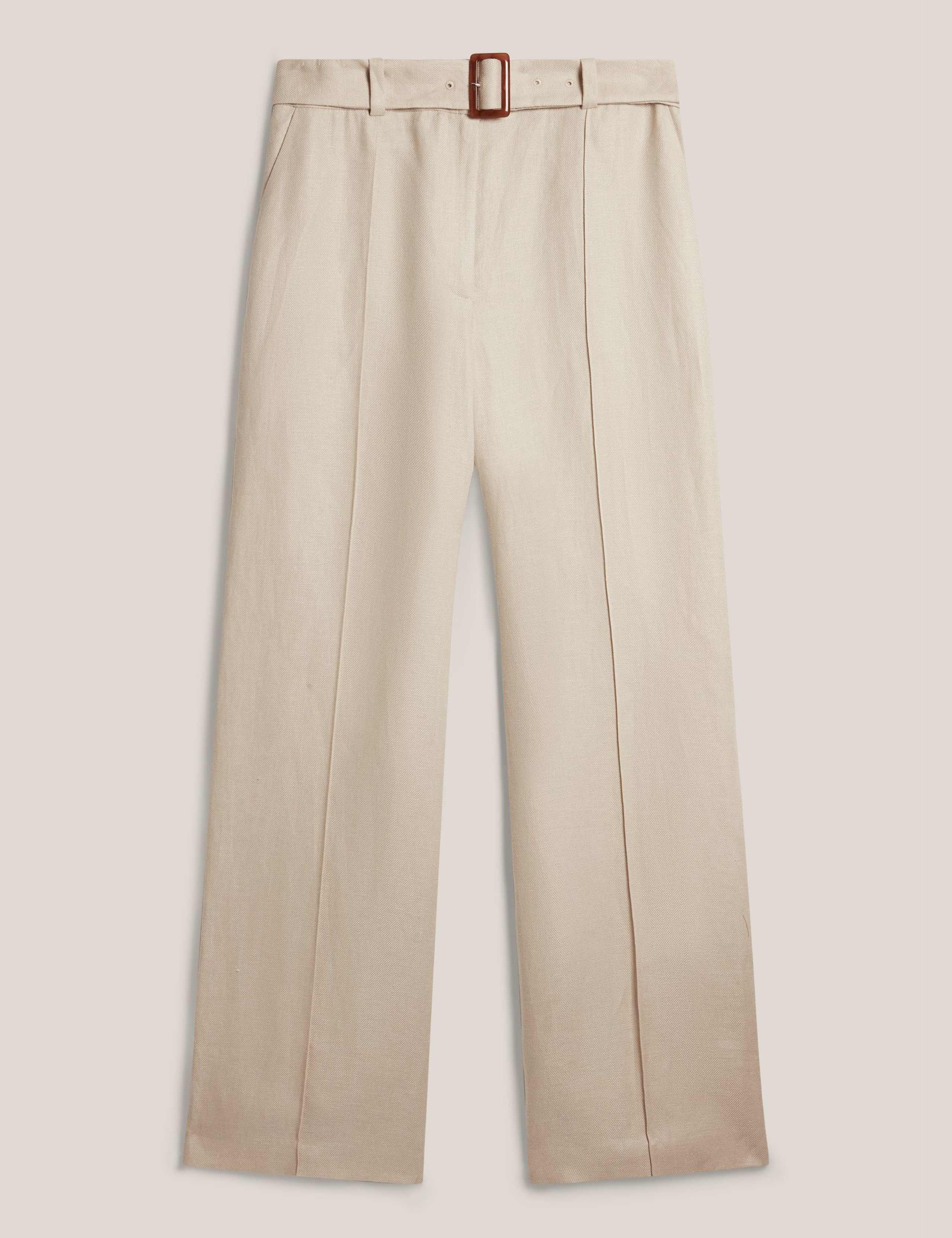 Pure Linen Belted Wide Leg Trousers 2 of 5