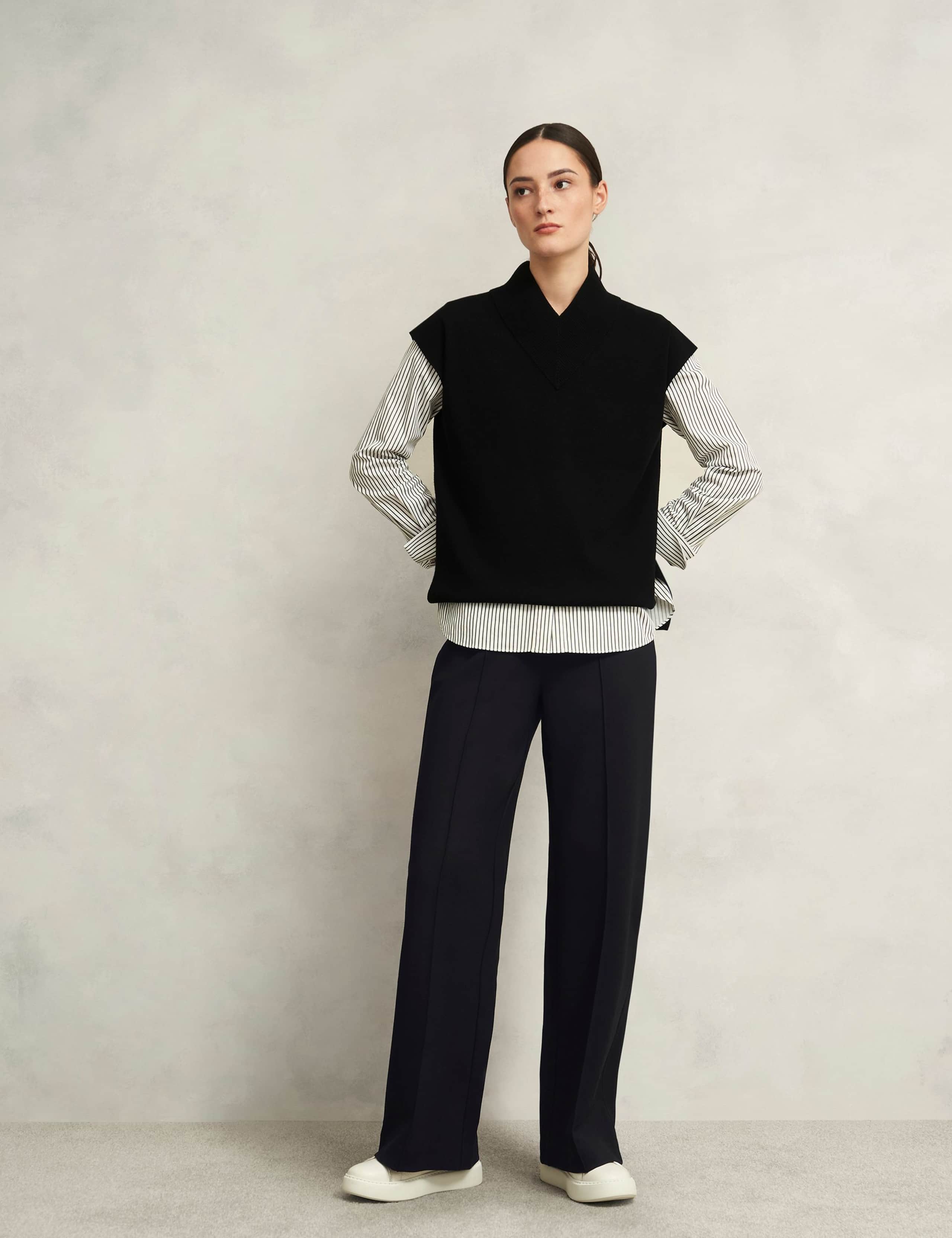 Slim Fit Wide Leg Trousers 1 of 6