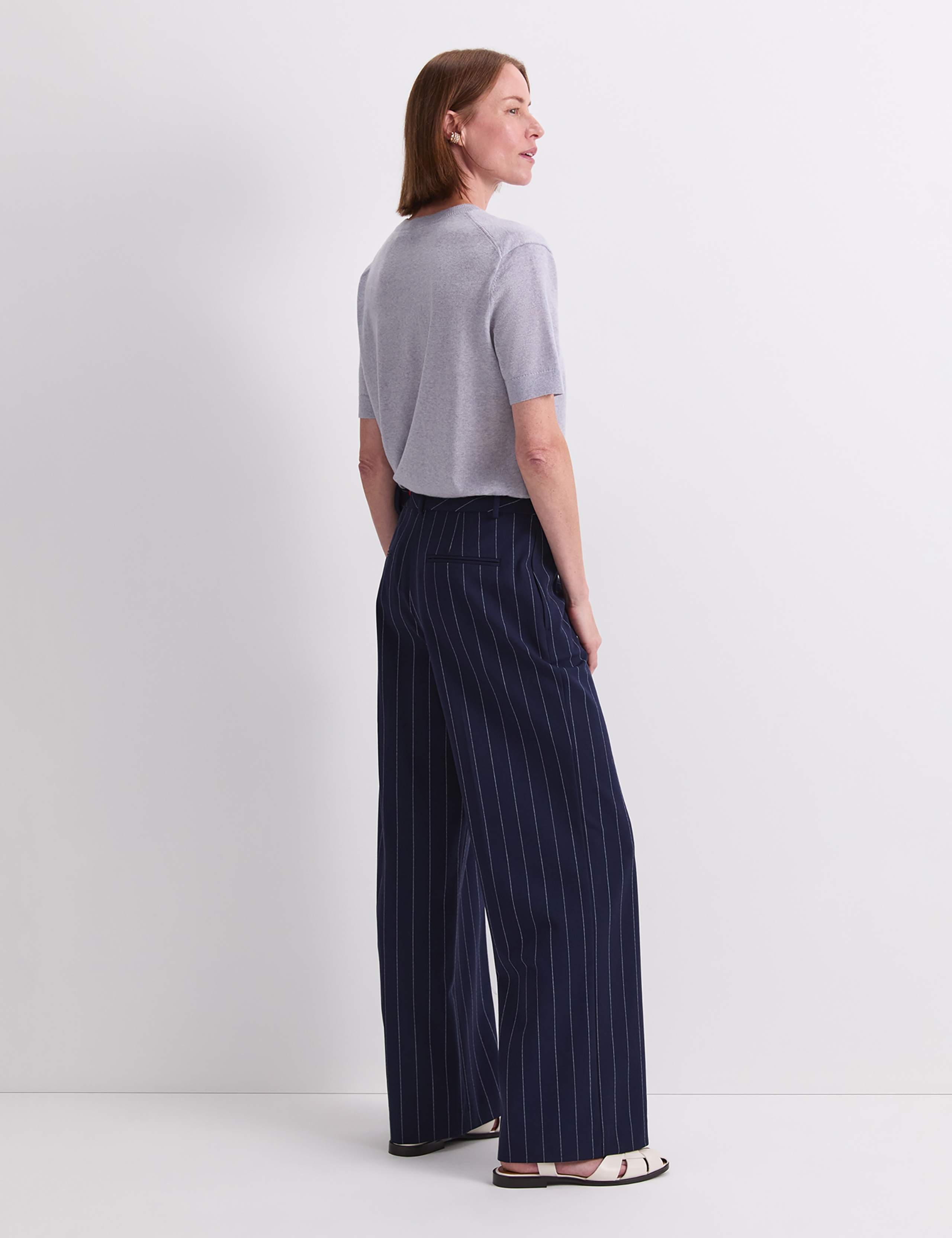 Pinstripe Wide Leg Trousers 3 of 6