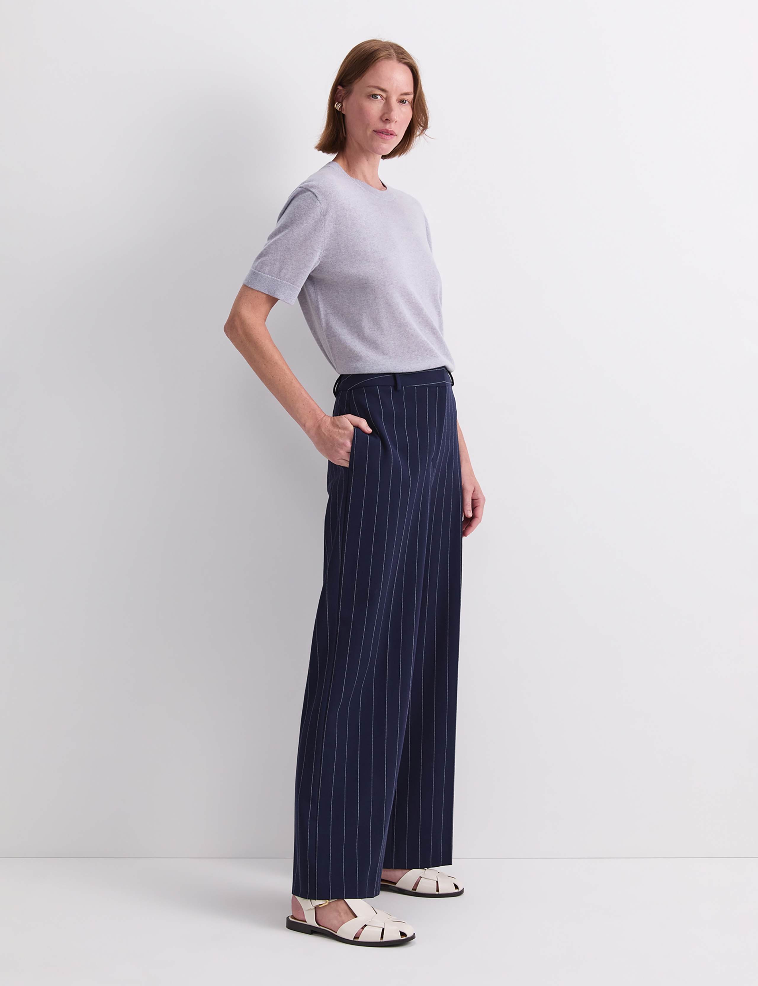 Pinstripe Wide Leg Trousers 5 of 6