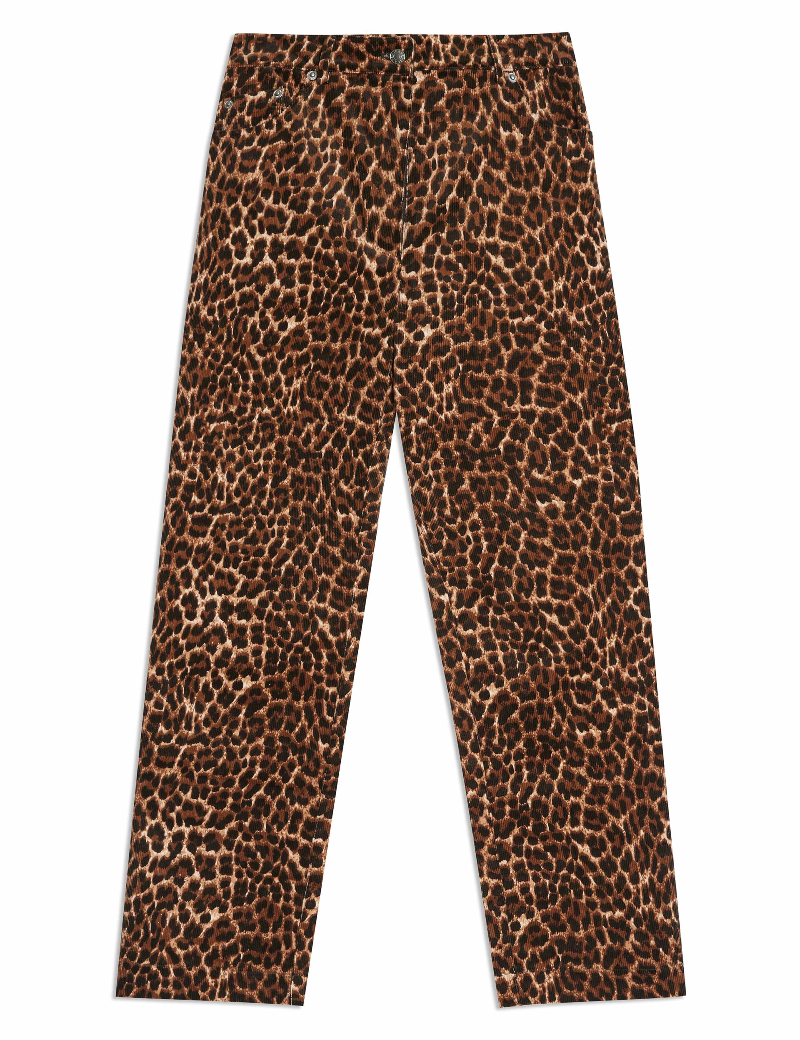 Cord Animal Print Straight Leg Trousers 2 of 4