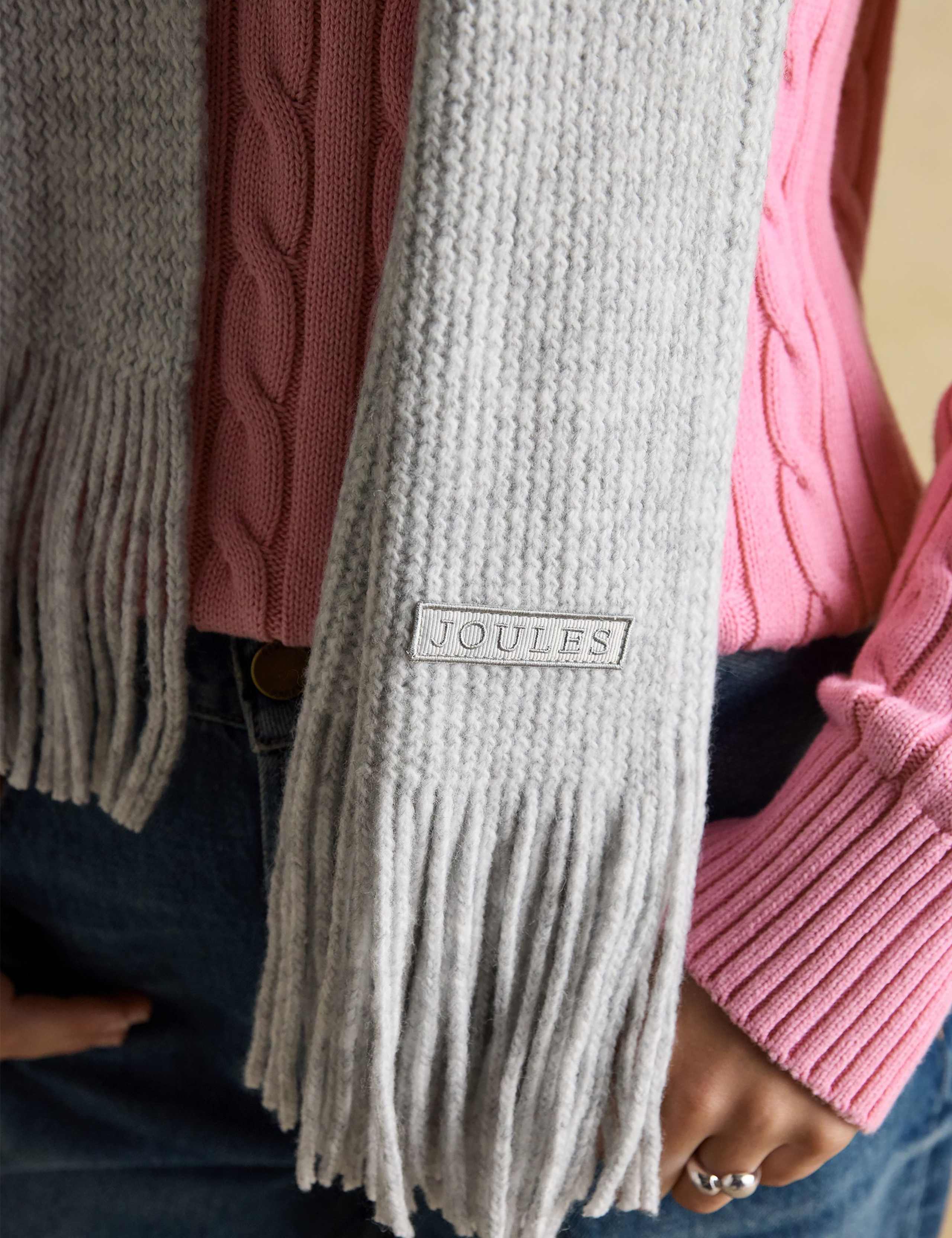 Knitted Fringed Scarf 3 of 5