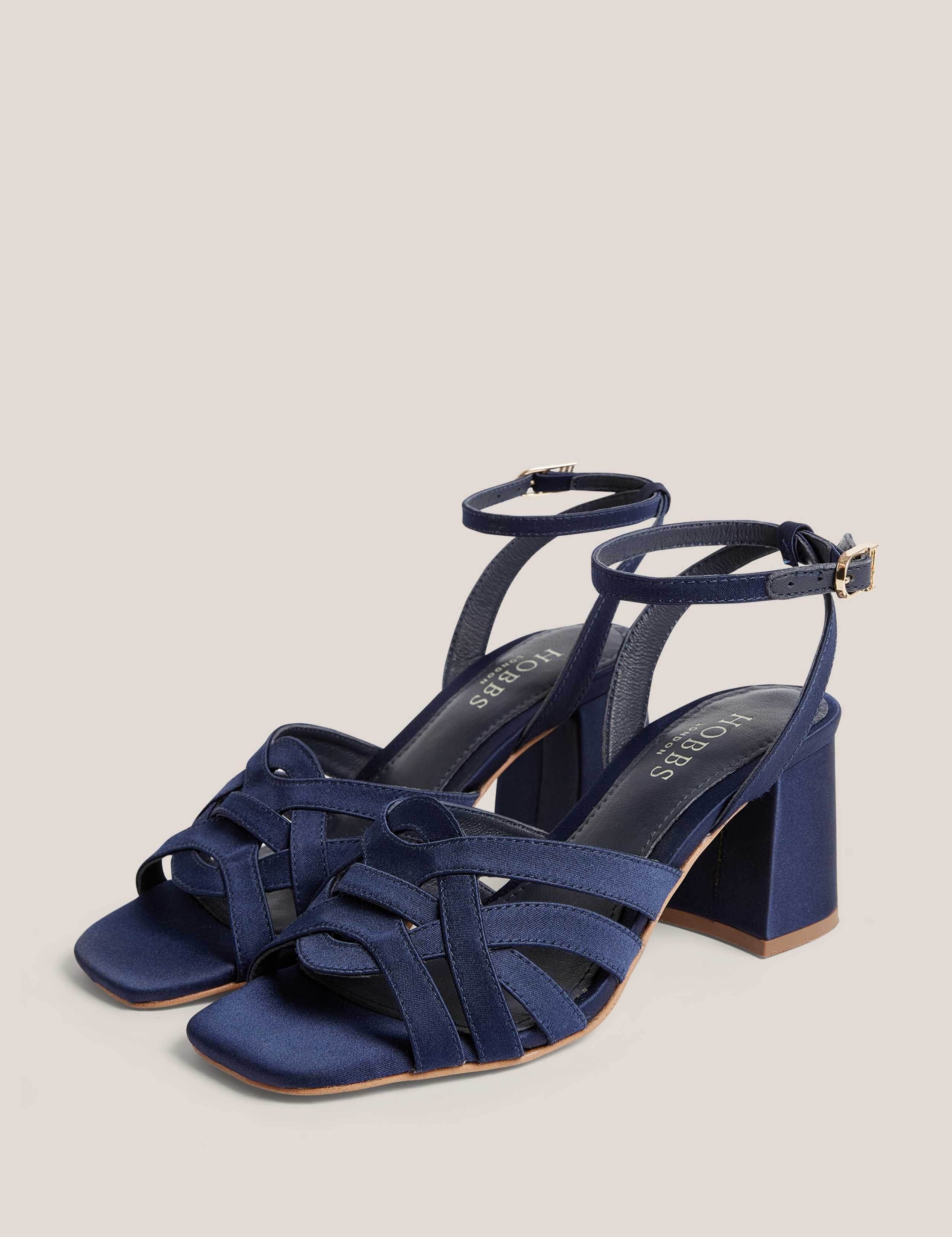 Satin Block Heel Sandals 2 of 6