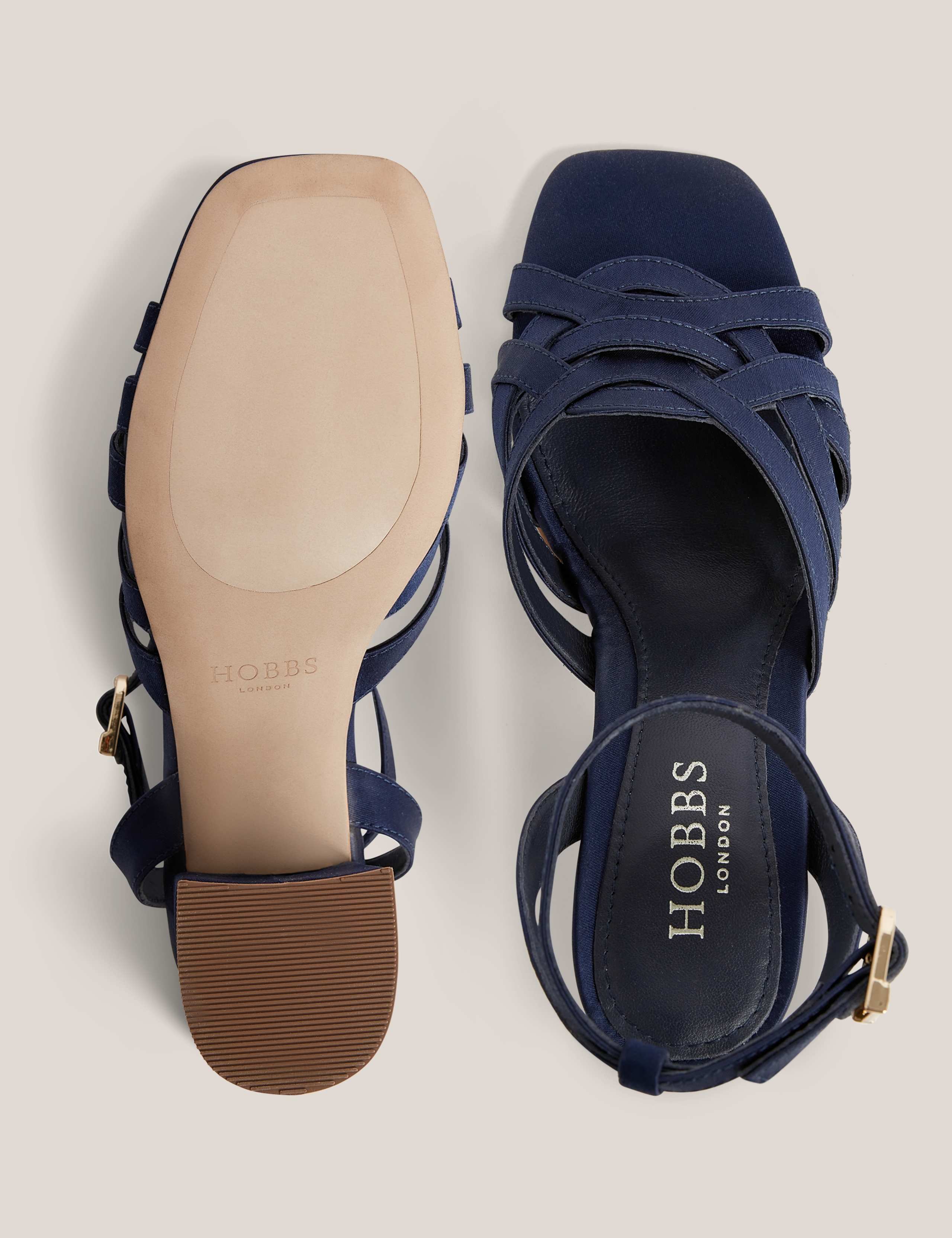 Satin Block Heel Sandals 3 of 6