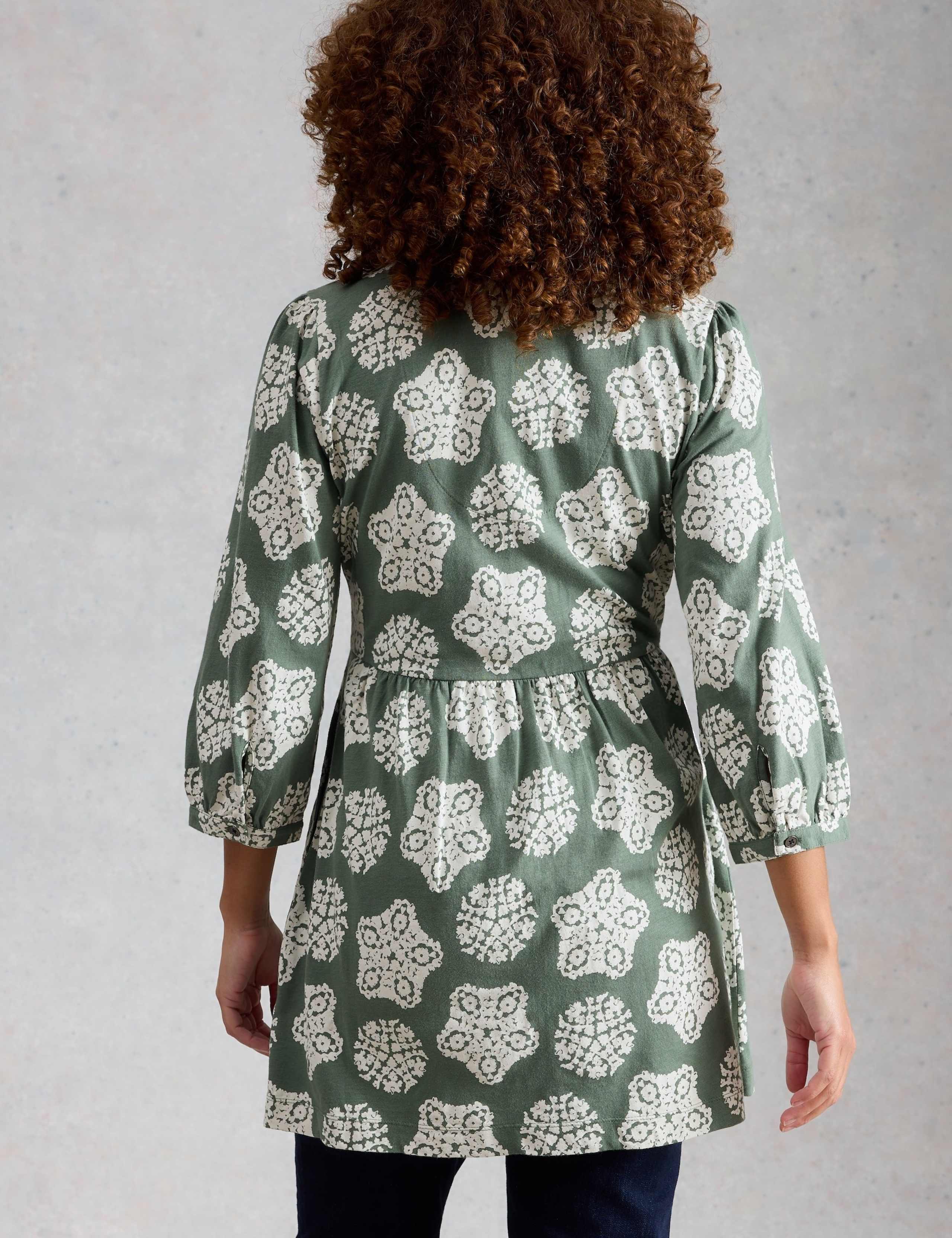 Pure Cotton Printed V-Neck Tunic 4 of 6