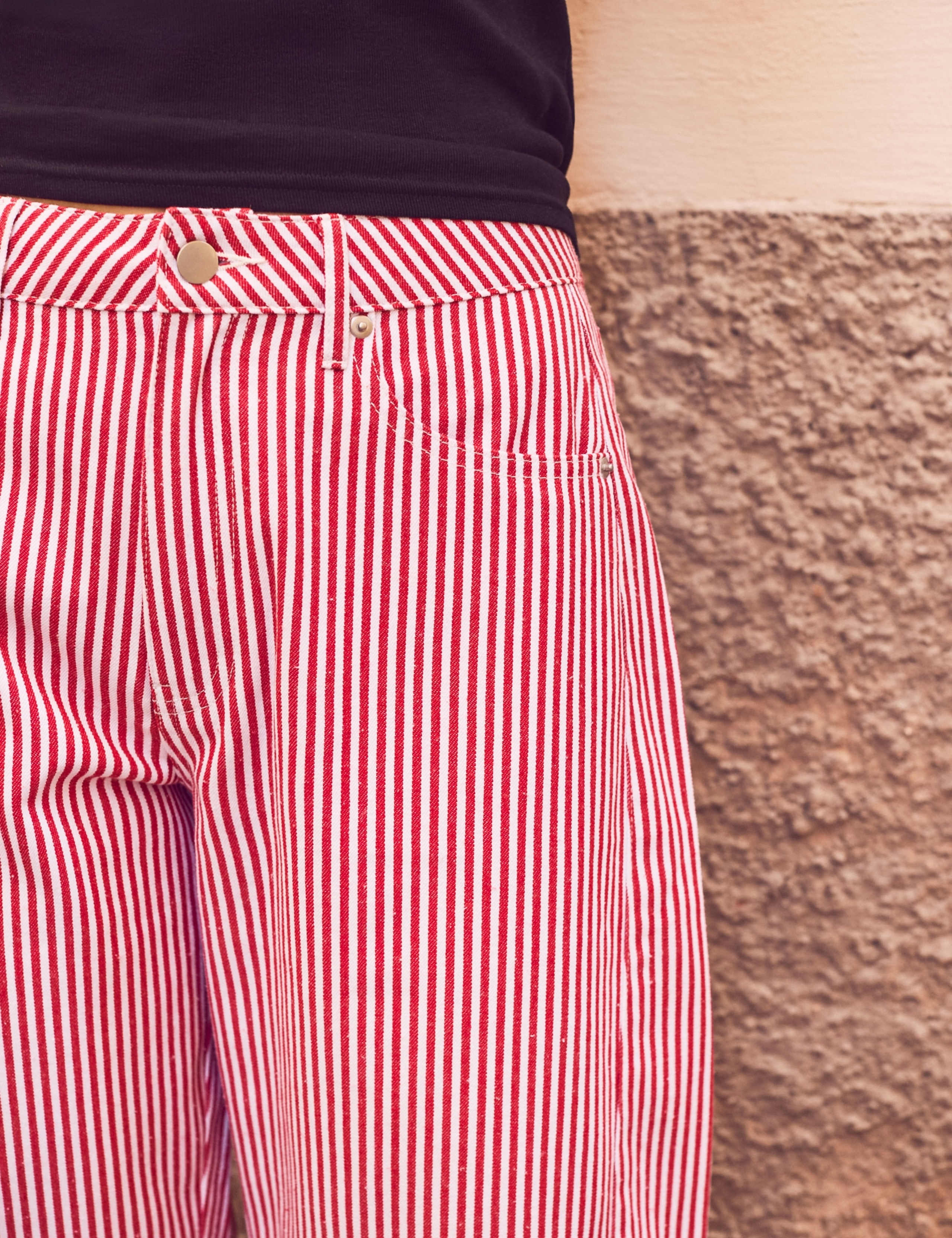 Striped Barrel Leg Jeans 3 of 6