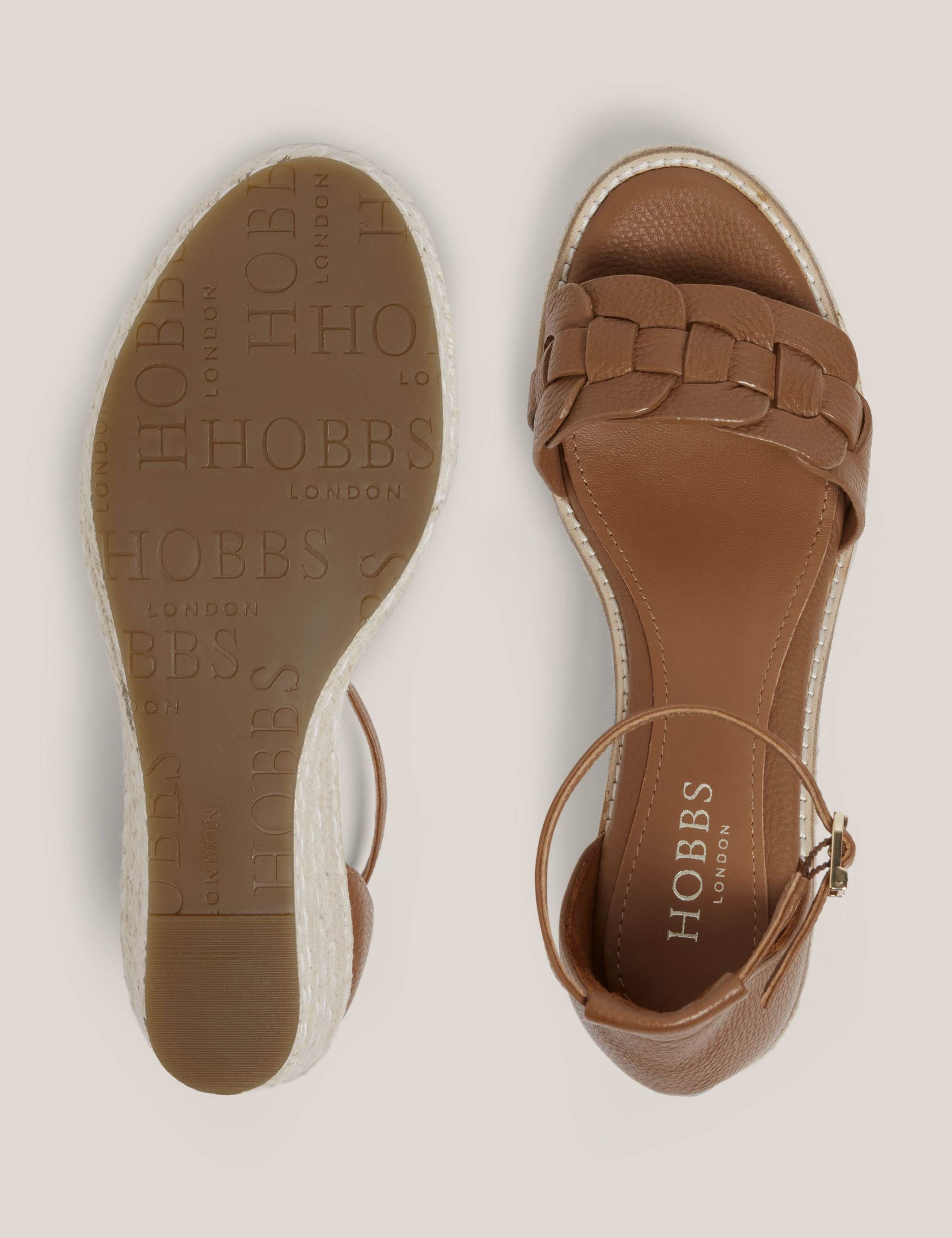 Leather Ankle Strap Wedge Espadrilles 3 of 6