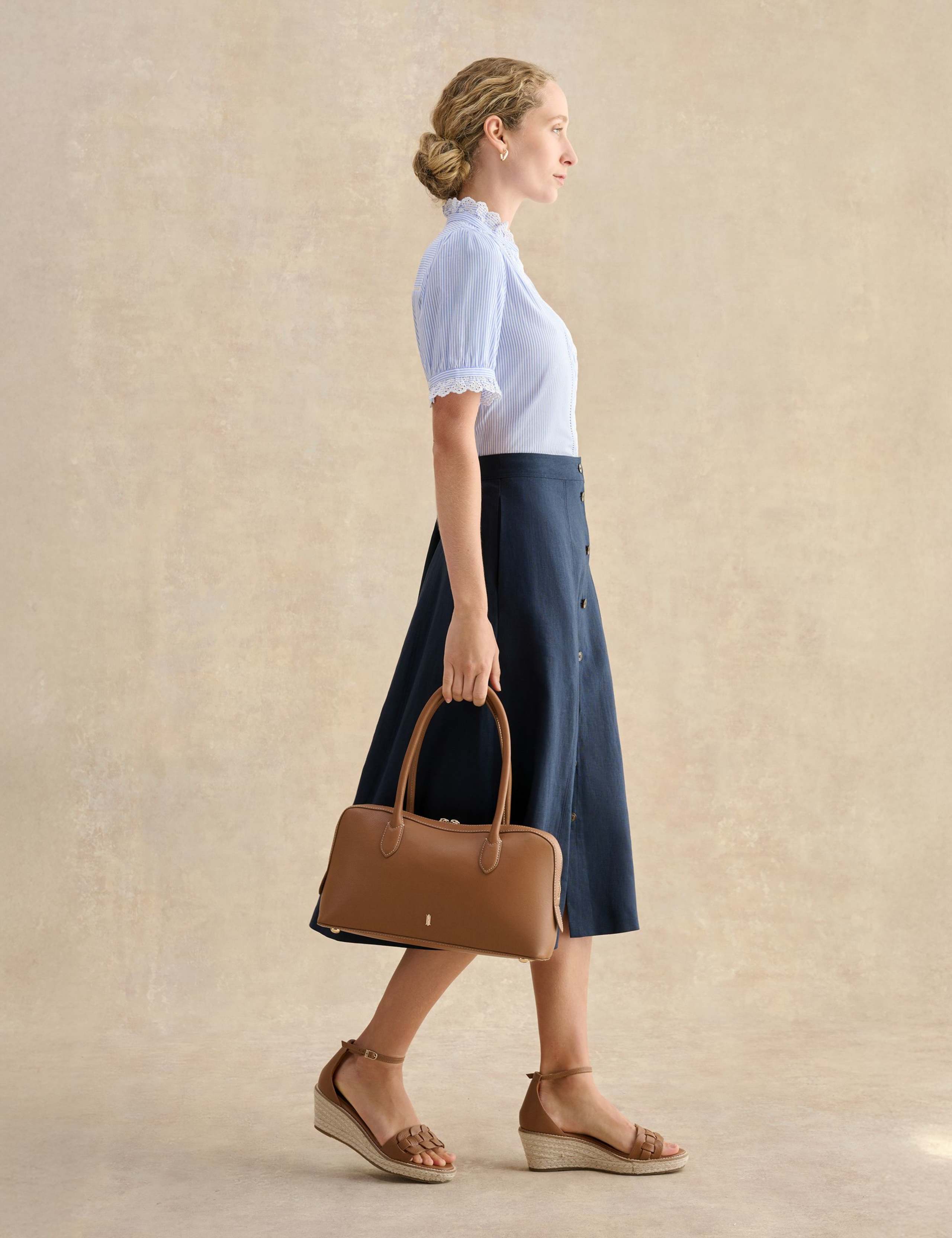 Leather Ankle Strap Wedge Espadrilles 5 of 6