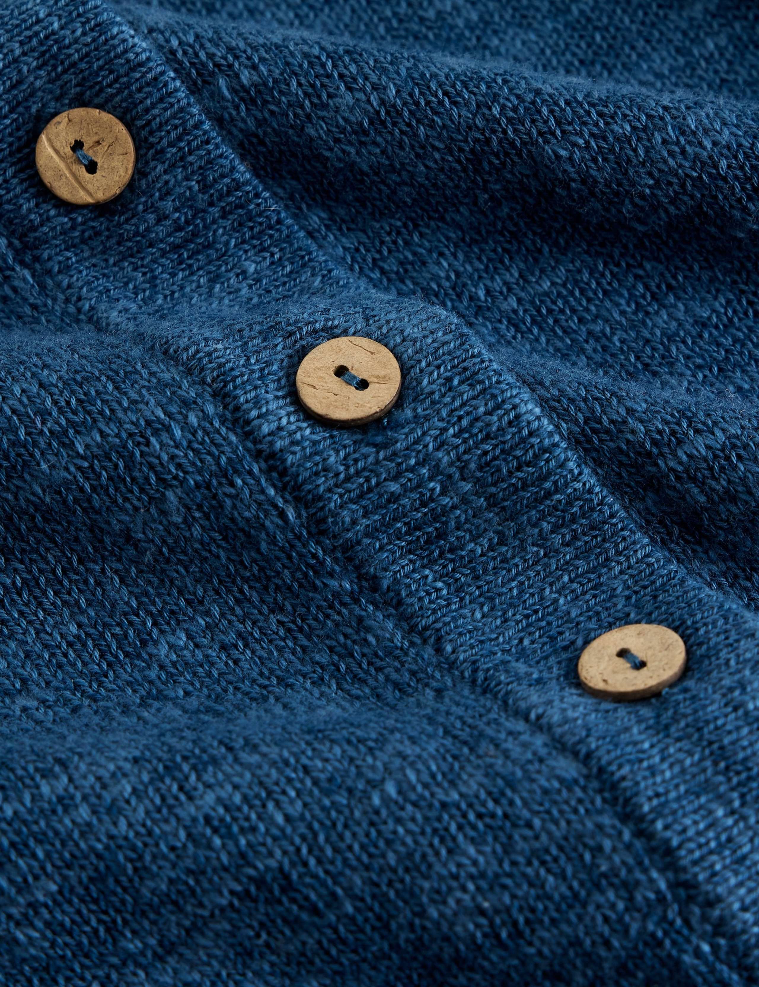 Cotton Rich Textured Crew Neck Cardigan 6 of 6