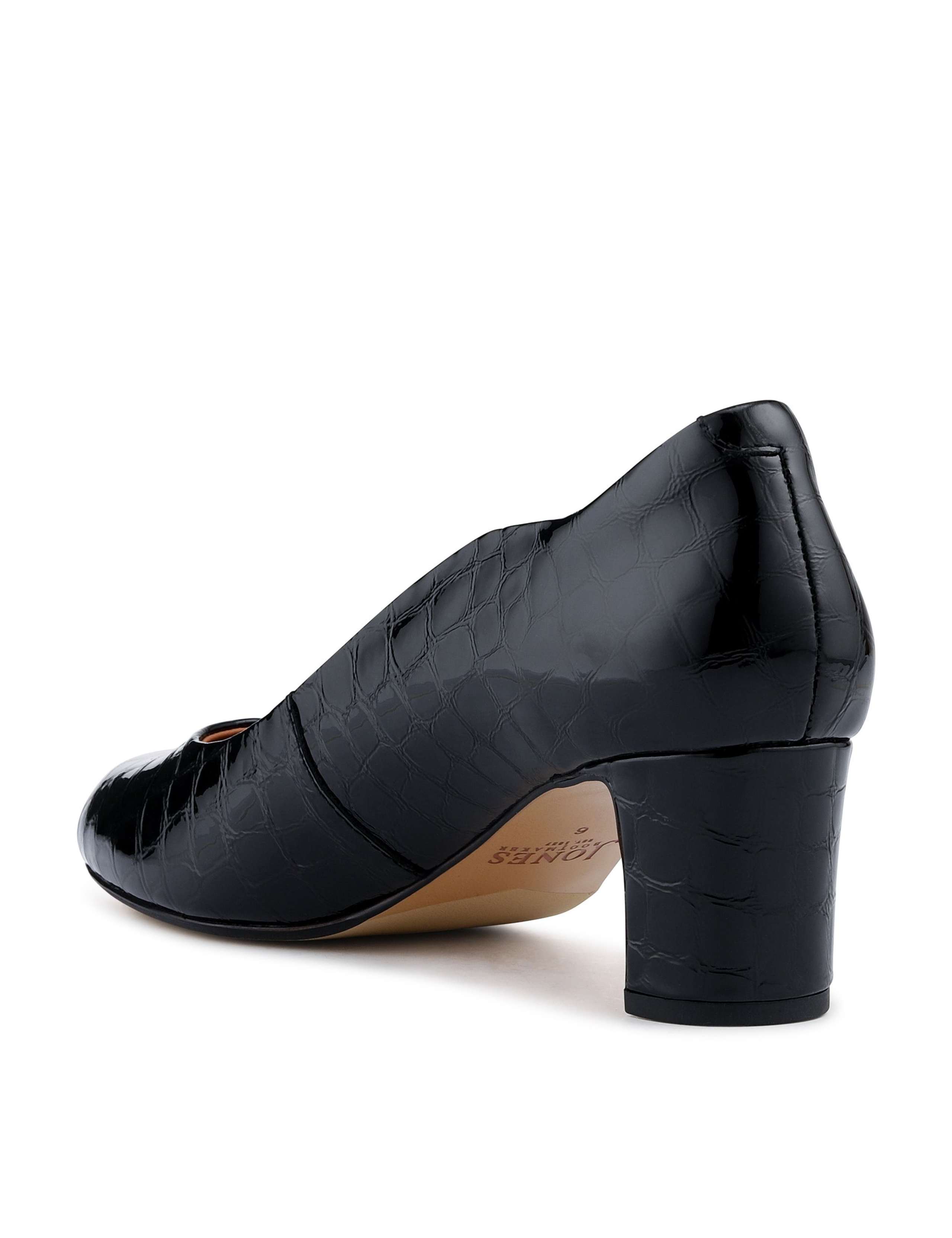 Leather Block Heel Court Shoes 3 of 6