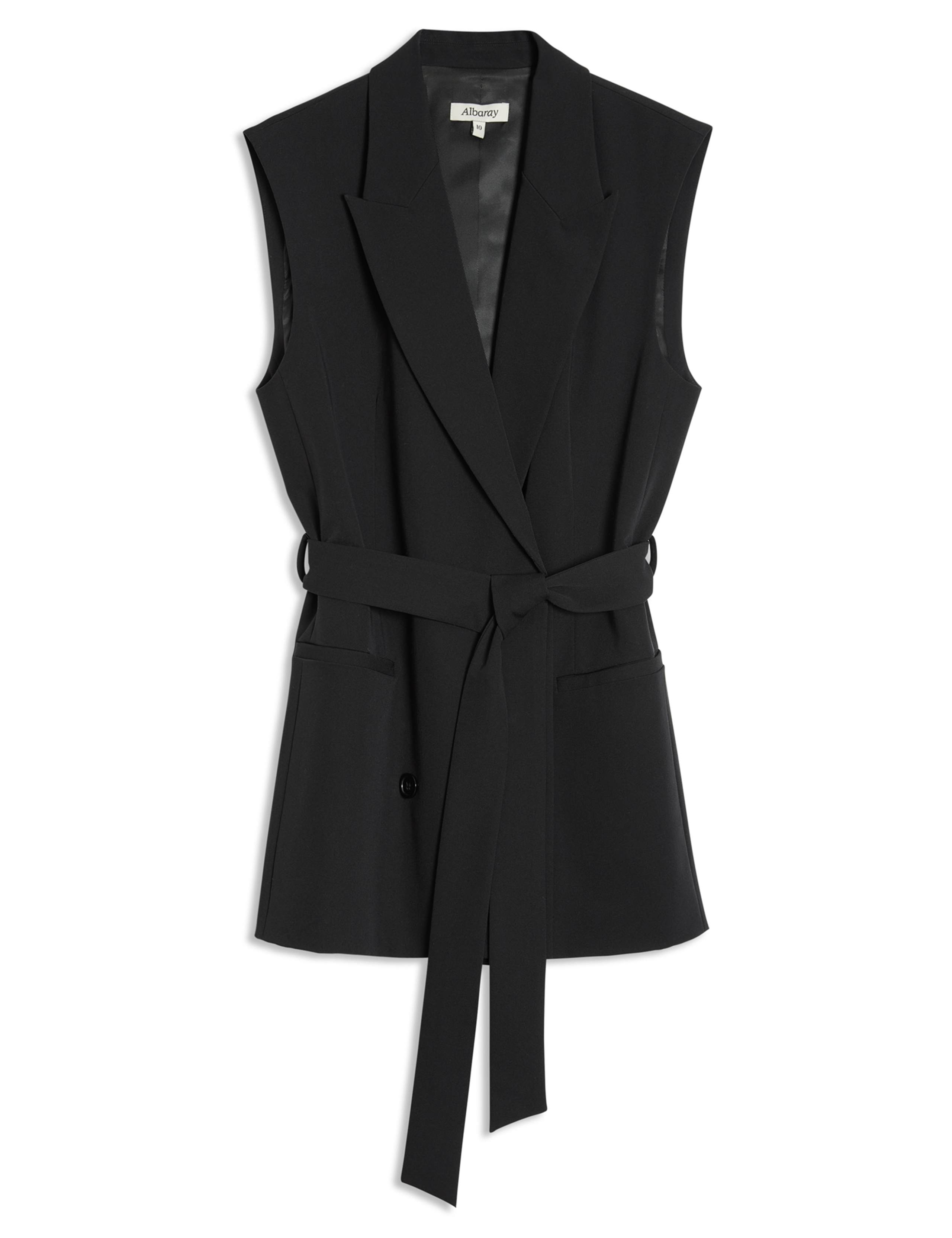 Tailored Belted Sleeveless Jacket 2 of 6
