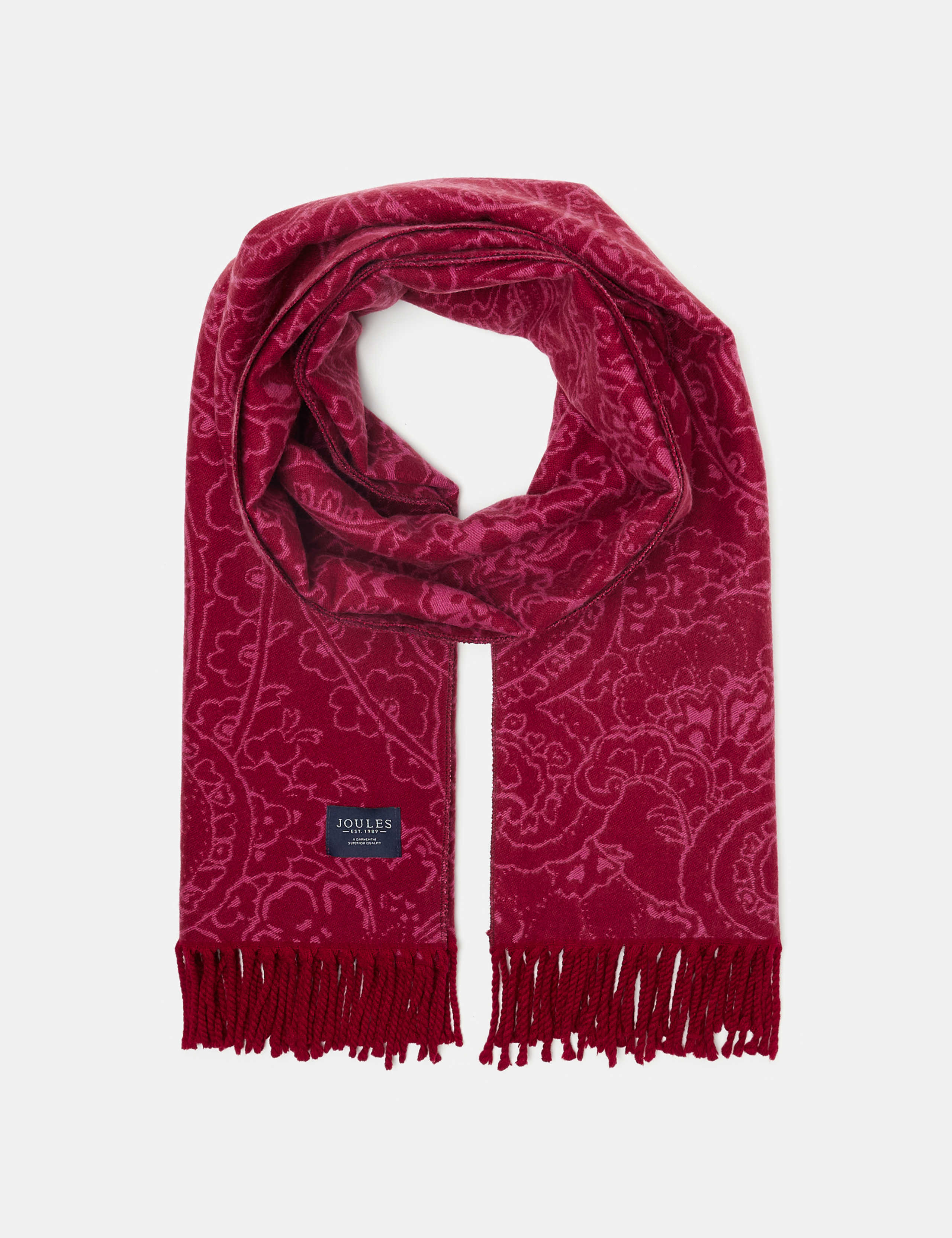 Jacquard Floral Tassel Scarf 2 of 5