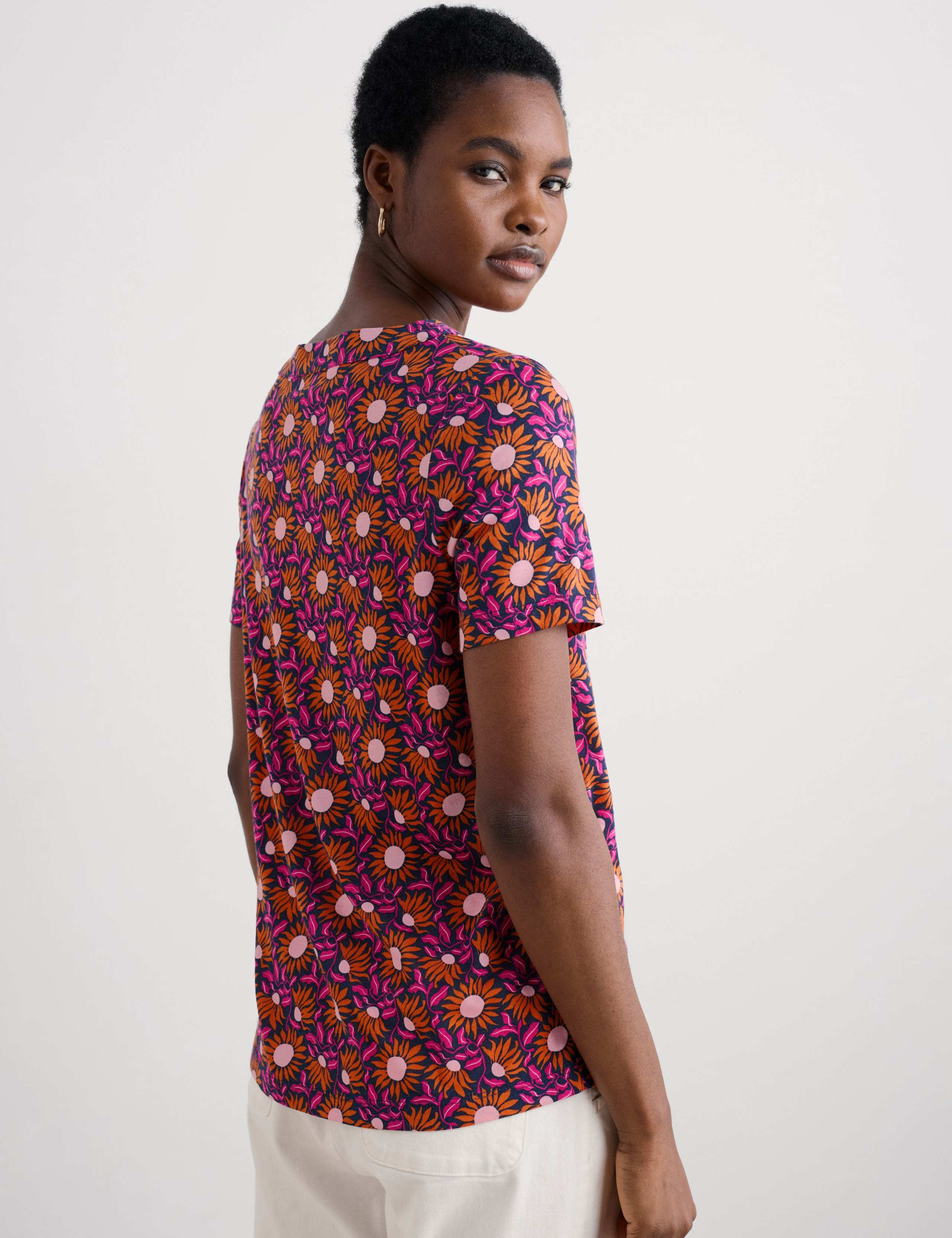Cotton Rich Jersey Floral T-Shirt 4 of 5