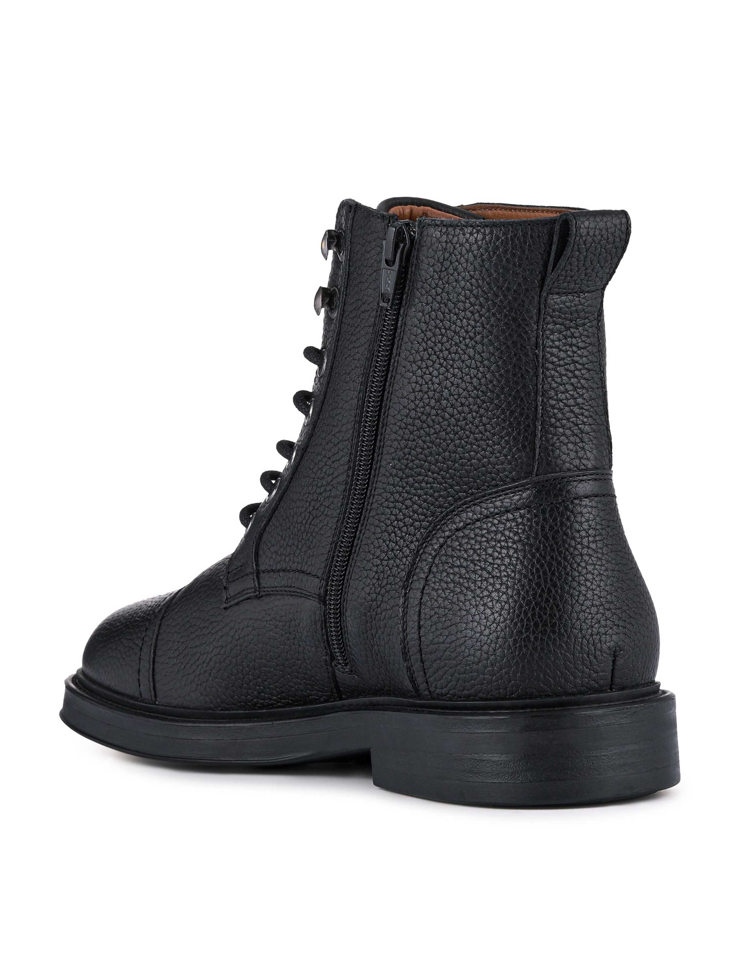 Leather Lace Up Brogue Detail Ankle Boots 3 of 5