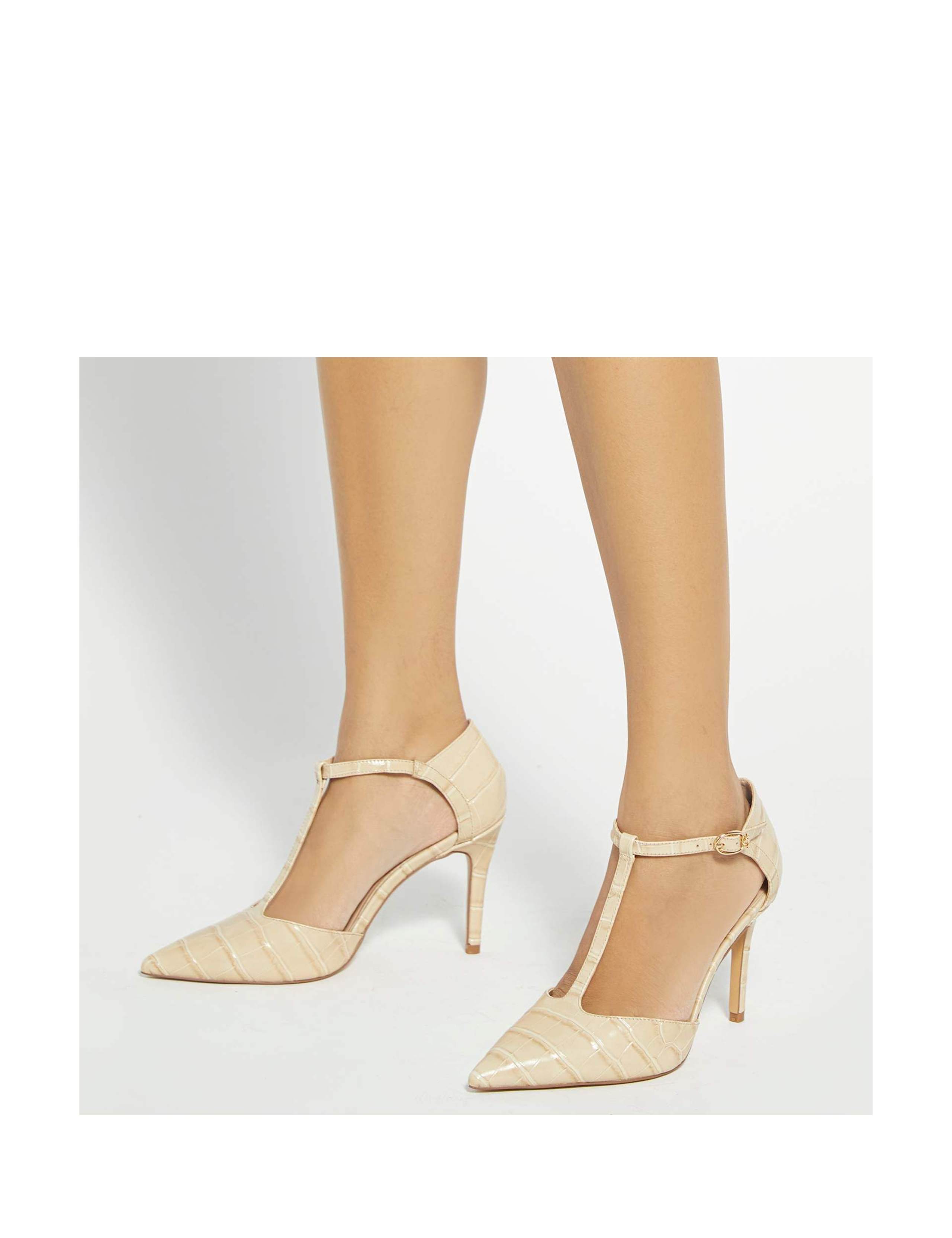 Leather Ankle Strap Court Shoes 5 of 6