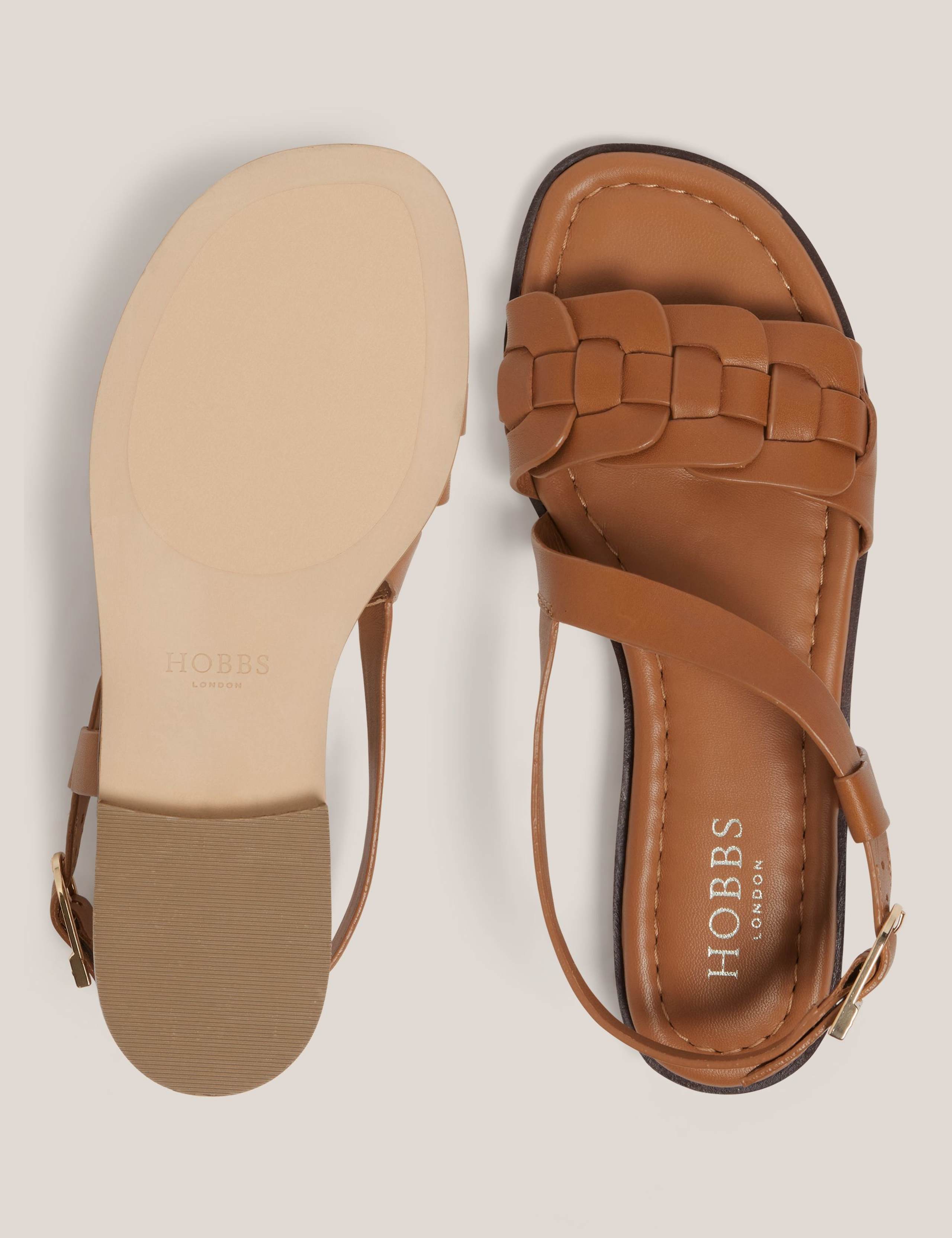 Leather Ankle Strap Flat Sandals 3 of 6