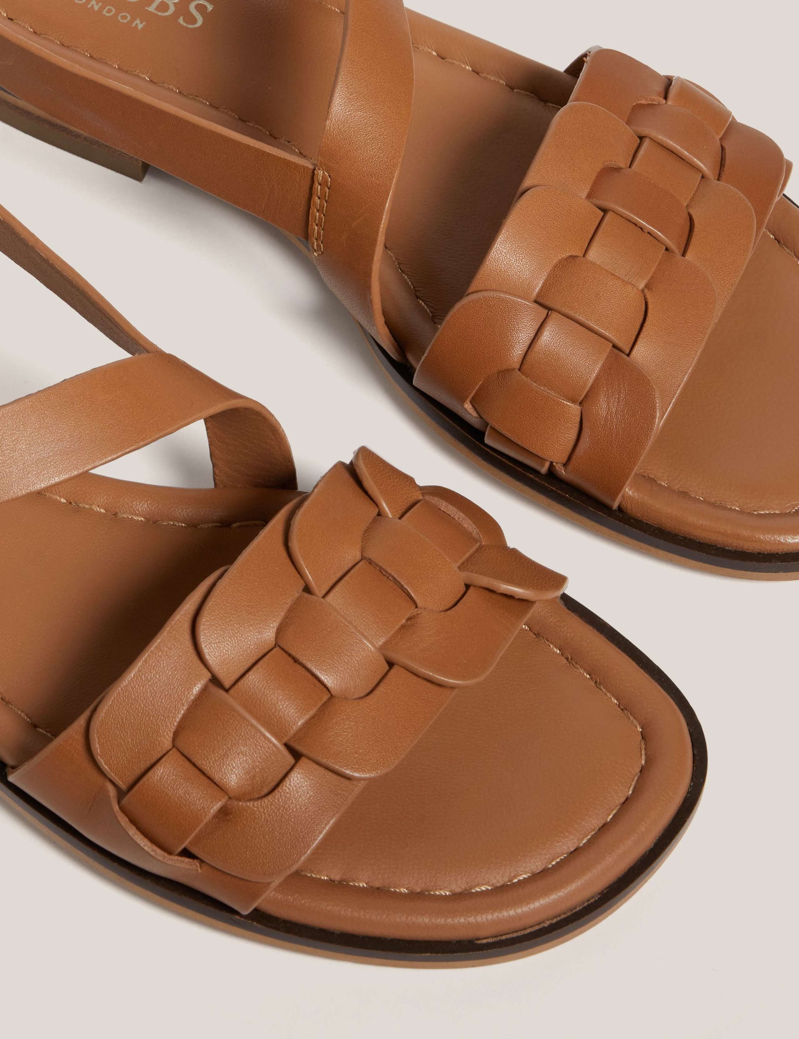 Leather Ankle Strap Flat Sandals 6 of 6