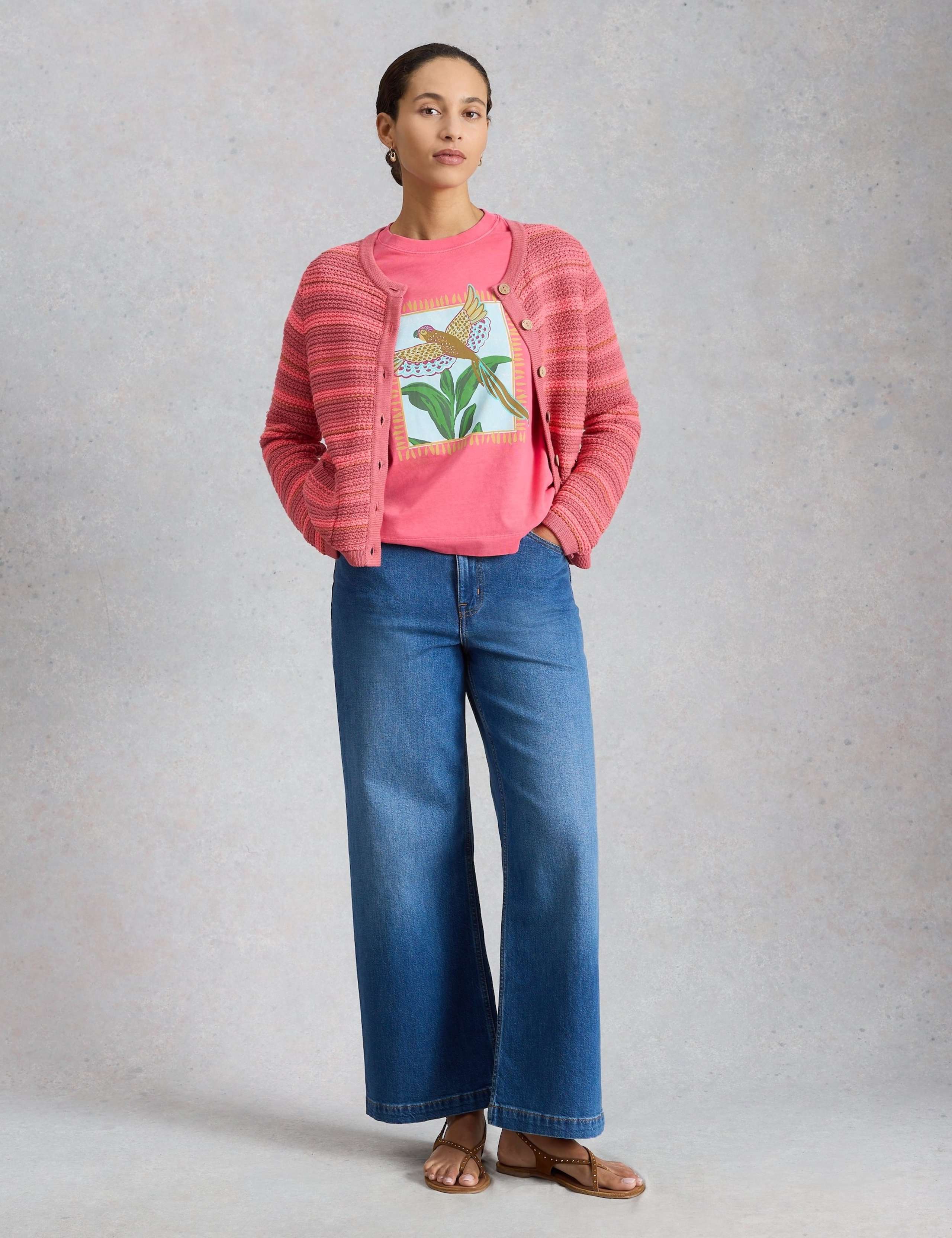 Pure Cotton Striped Crew Neck Cardigan 3 of 6