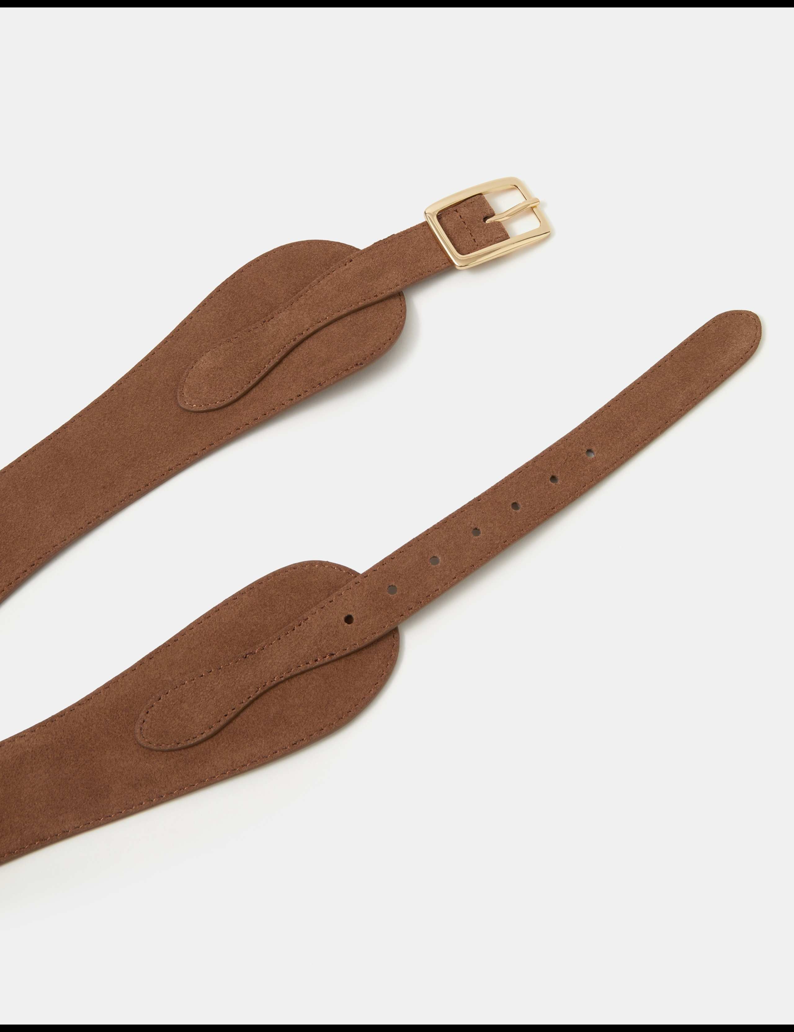 Suede Curved Square Buckle Belt 2 of 2