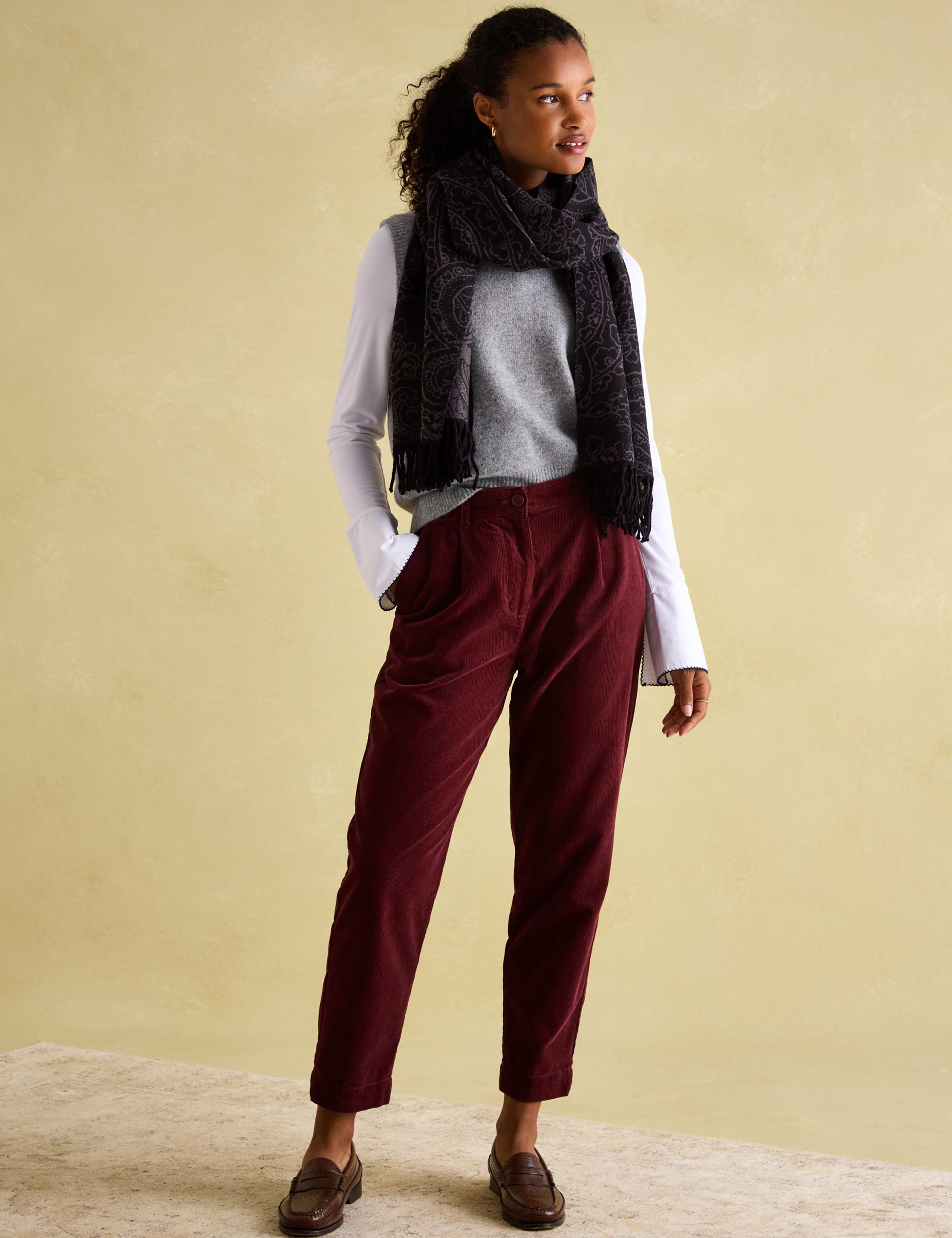 Jacquard Floral Tassel Scarf 4 of 6