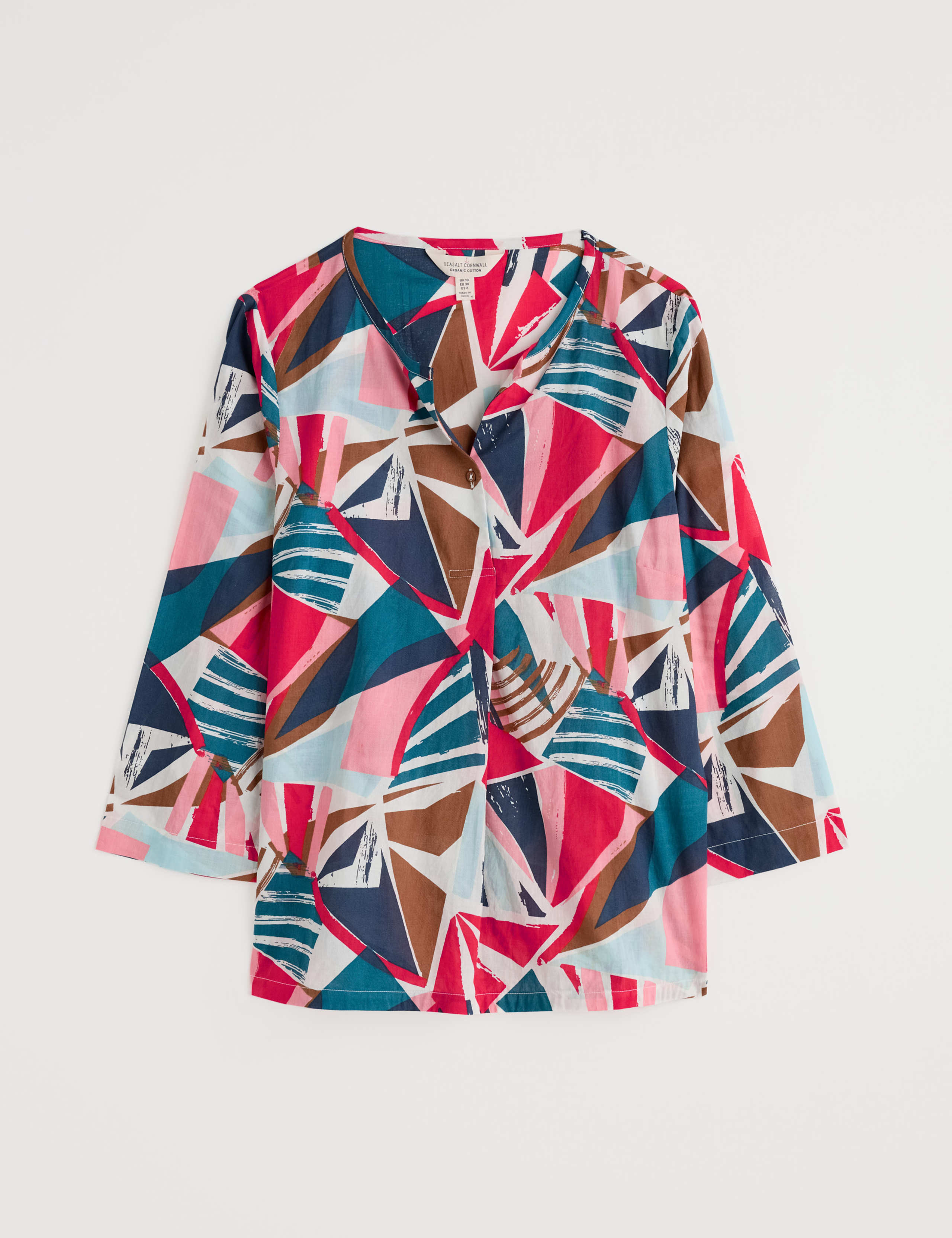 Pure Cotton Geometric Relaxed Top 2 of 4