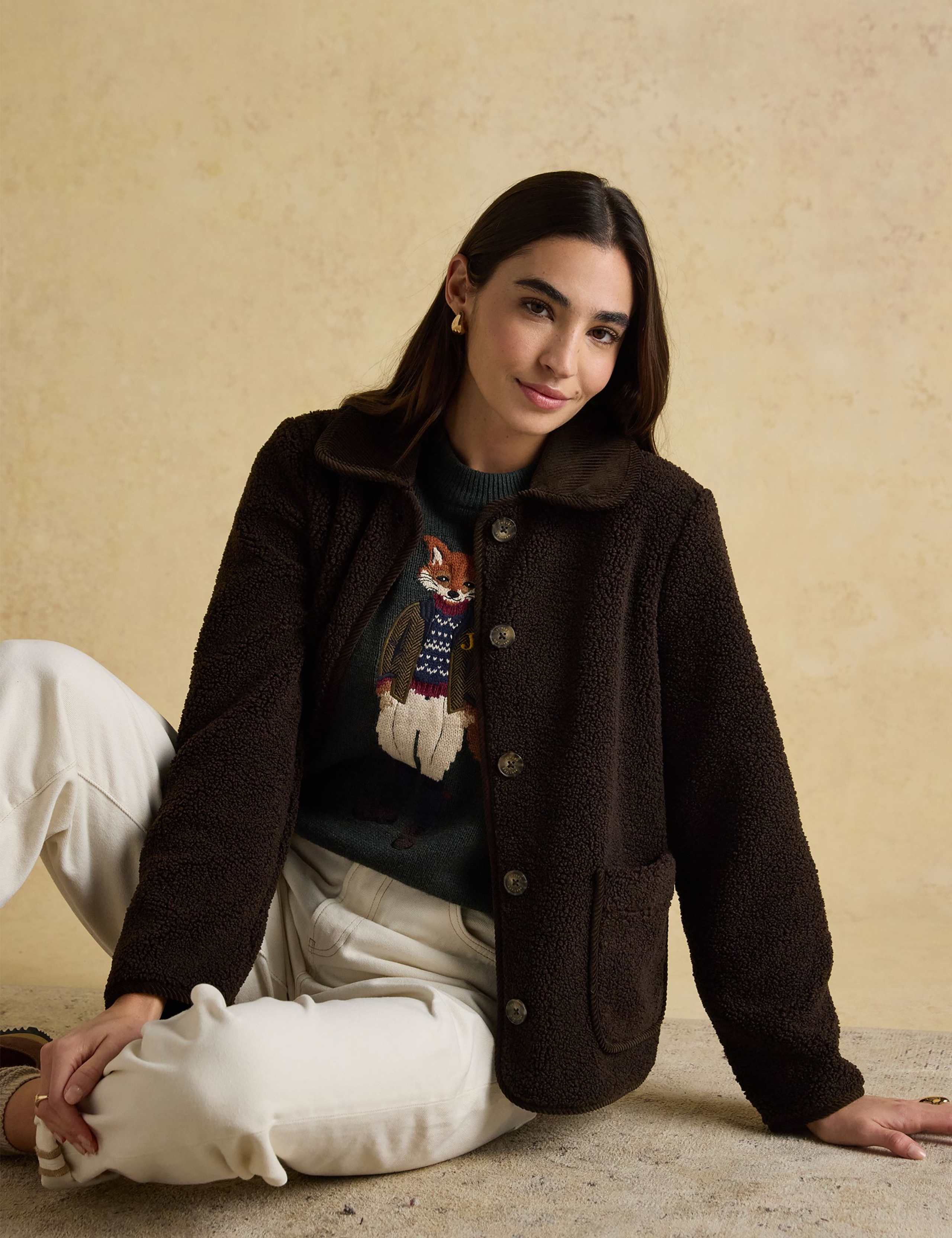 Button Through Collared Fleece Jacket 4 of 8