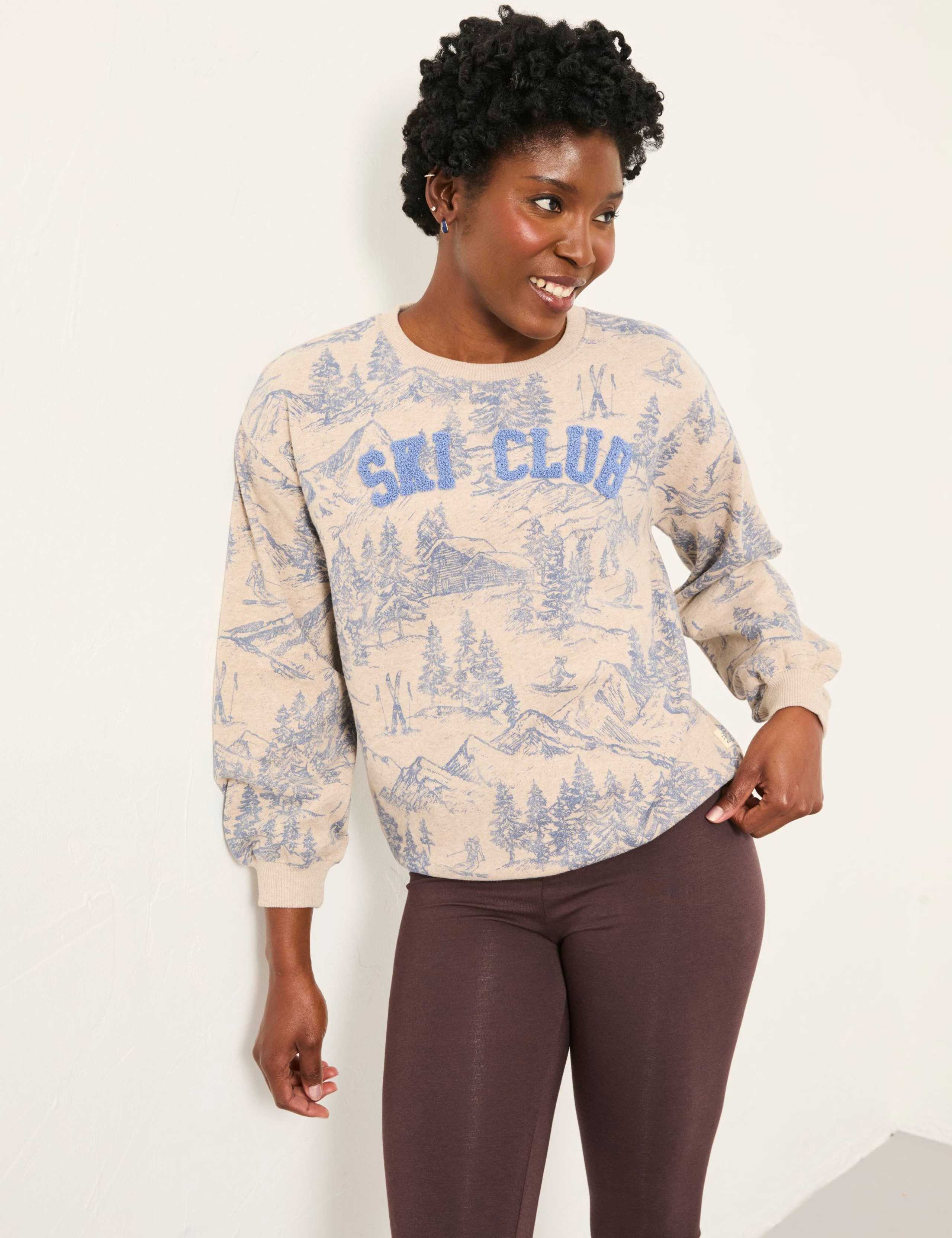 Cotton Rich Patterned Crew Neck Sweatshirt 3 of 6