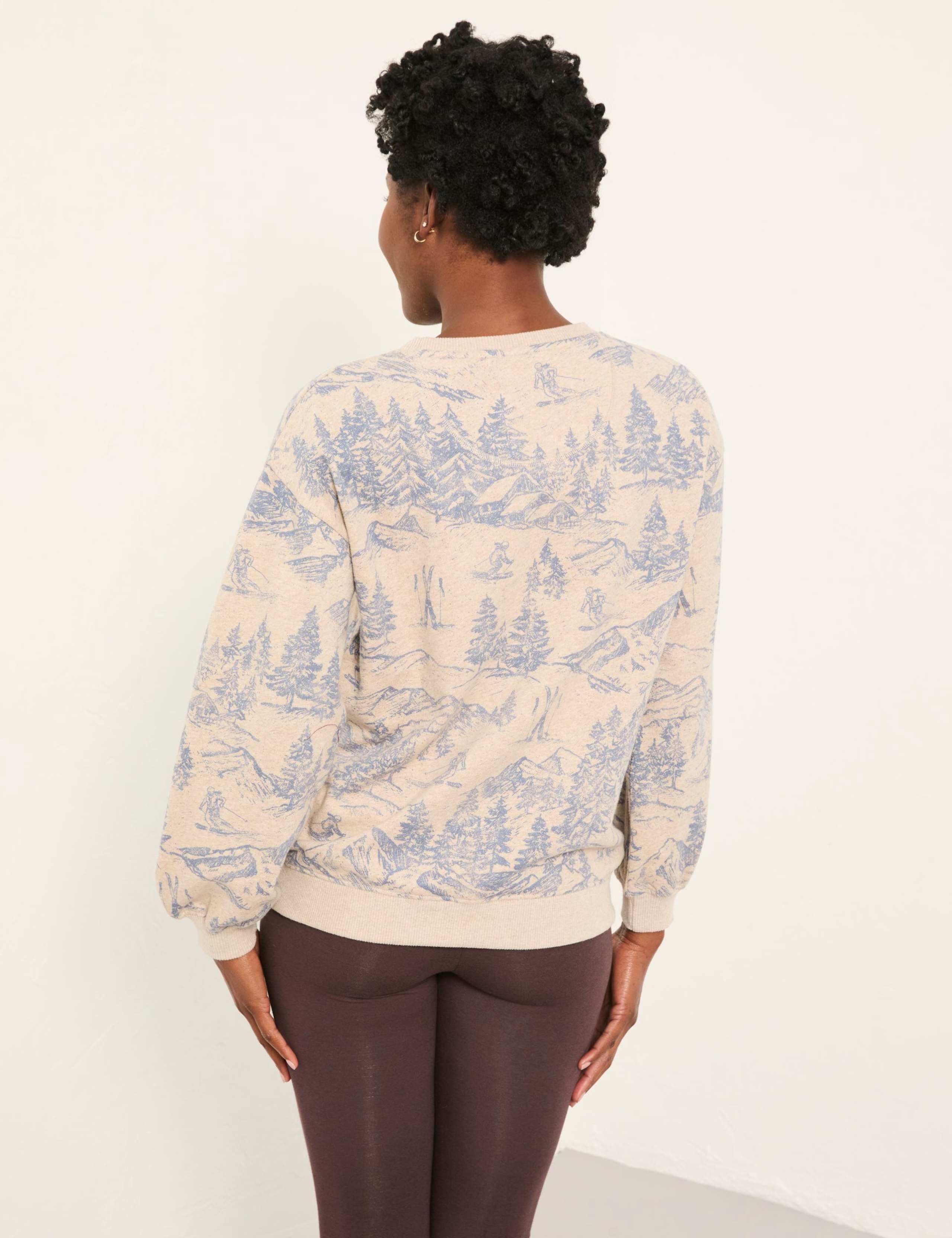 Cotton Rich Patterned Crew Neck Sweatshirt 4 of 6