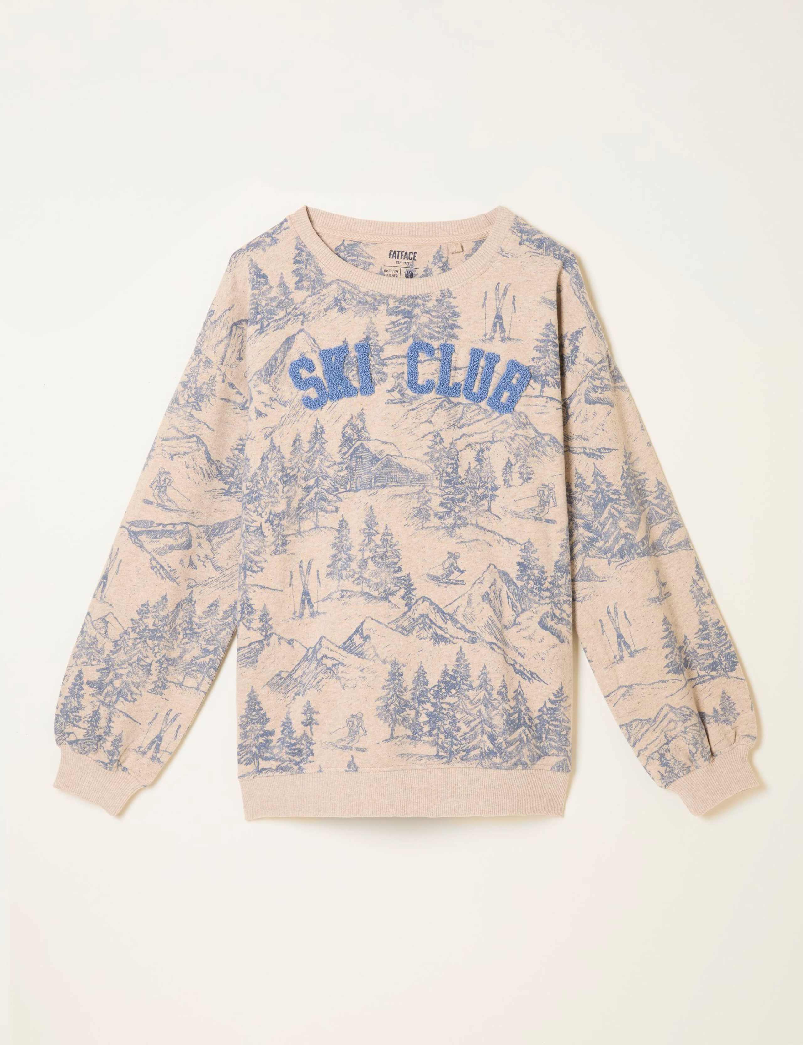 Cotton Rich Patterned Crew Neck Sweatshirt 2 of 6