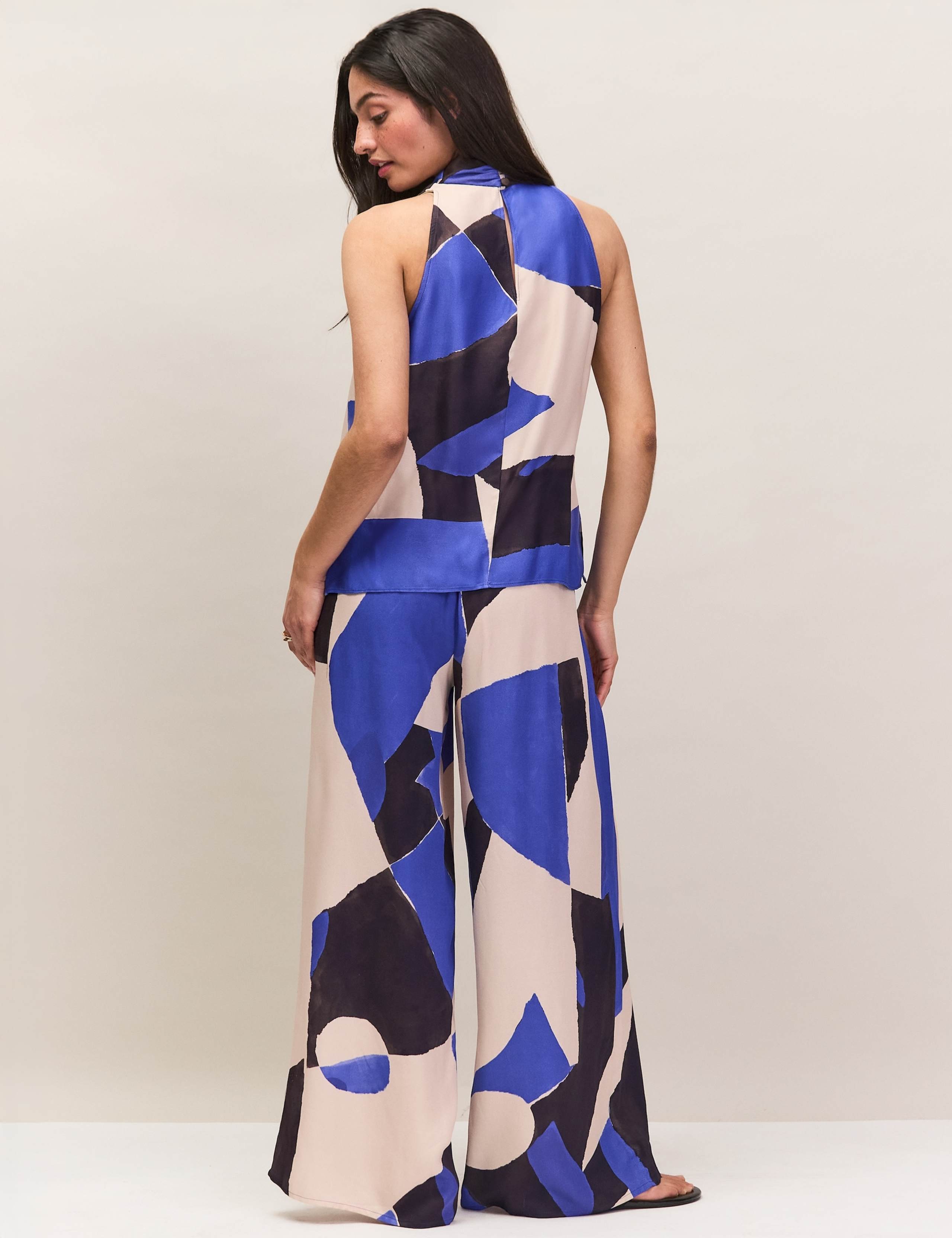 Abstract Print Cowl Neck Top 6 of 7