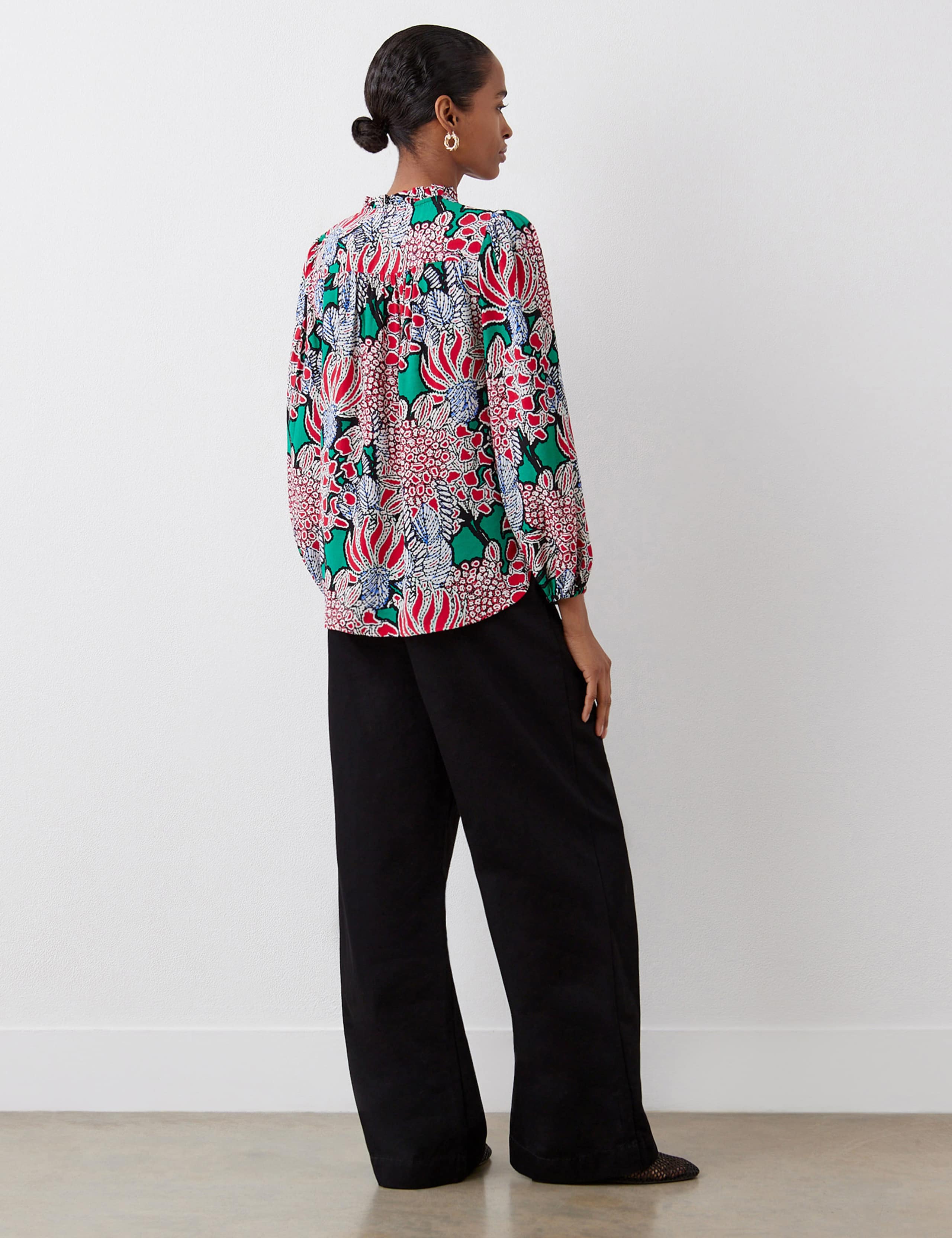 Denim Drawstring Relaxed Wide Leg Trousers 2 of 5