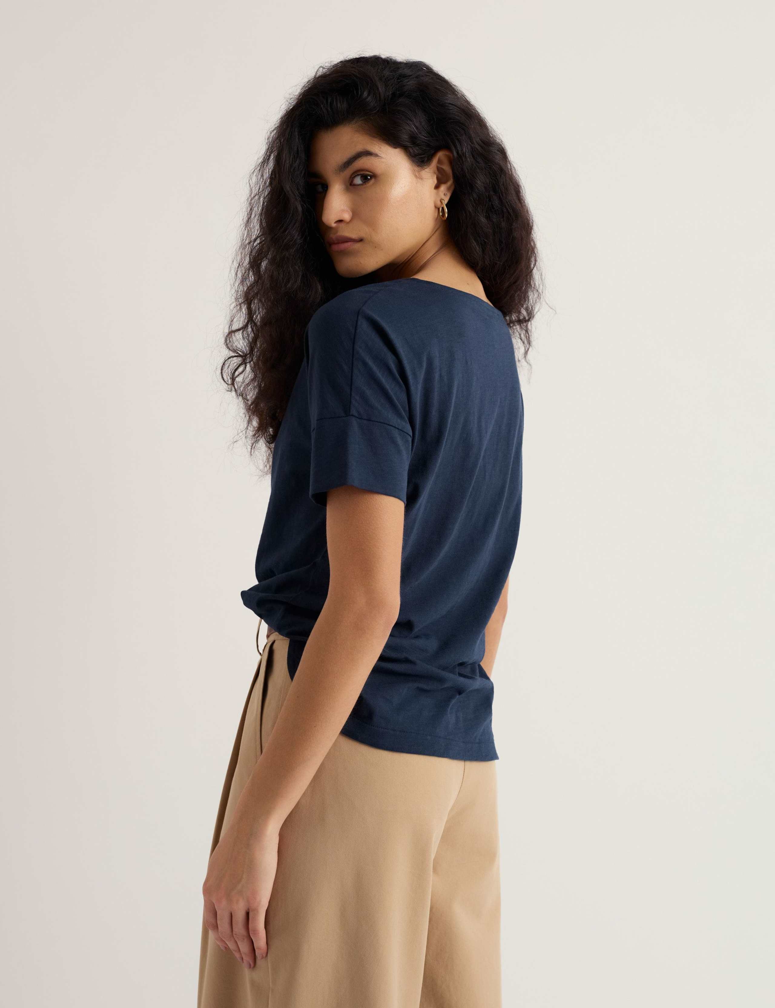 Pure Cotton Slash Neck Relaxed T-Shirt 4 of 5