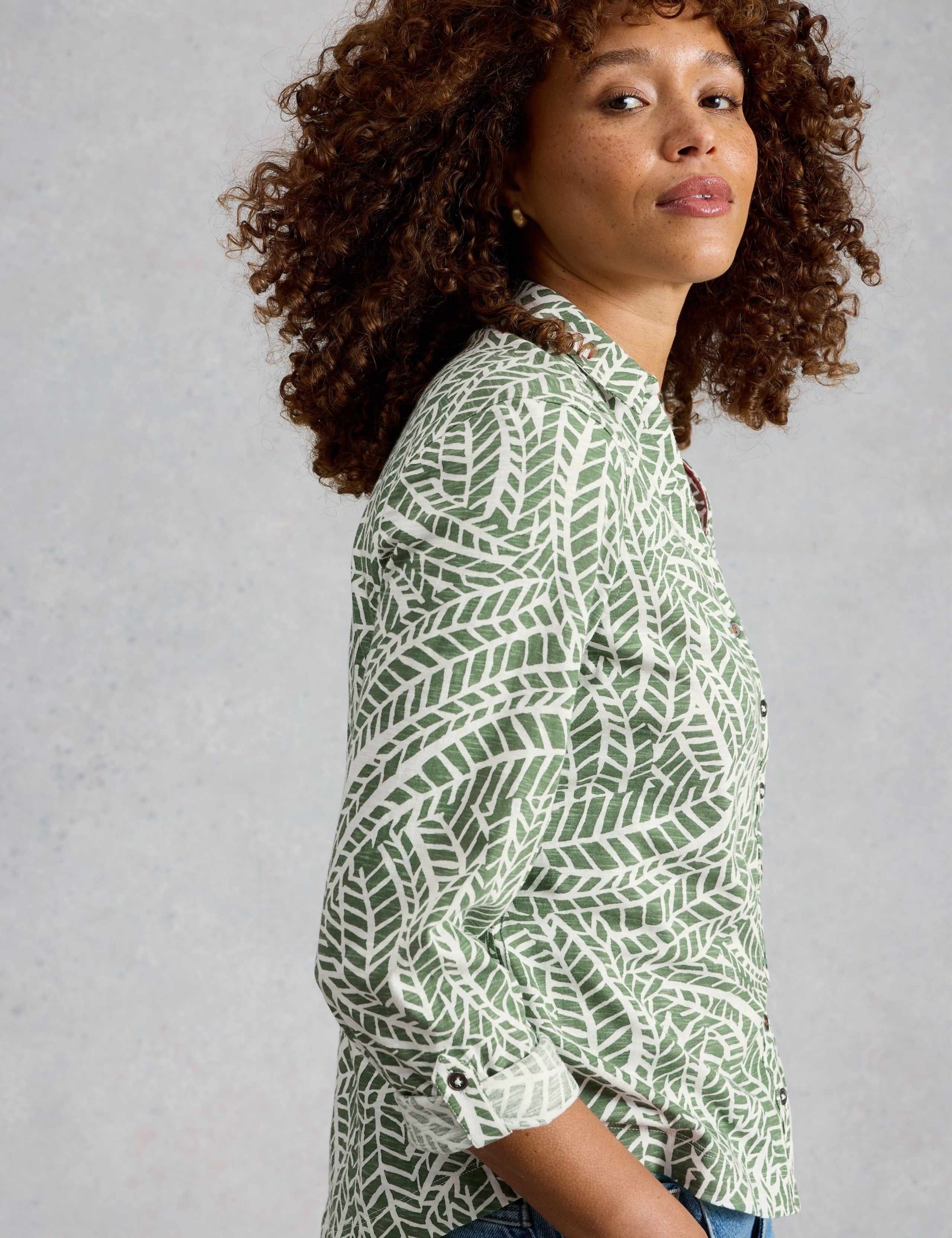 Pure Cotton Jersey Floral Shirt 4 of 6