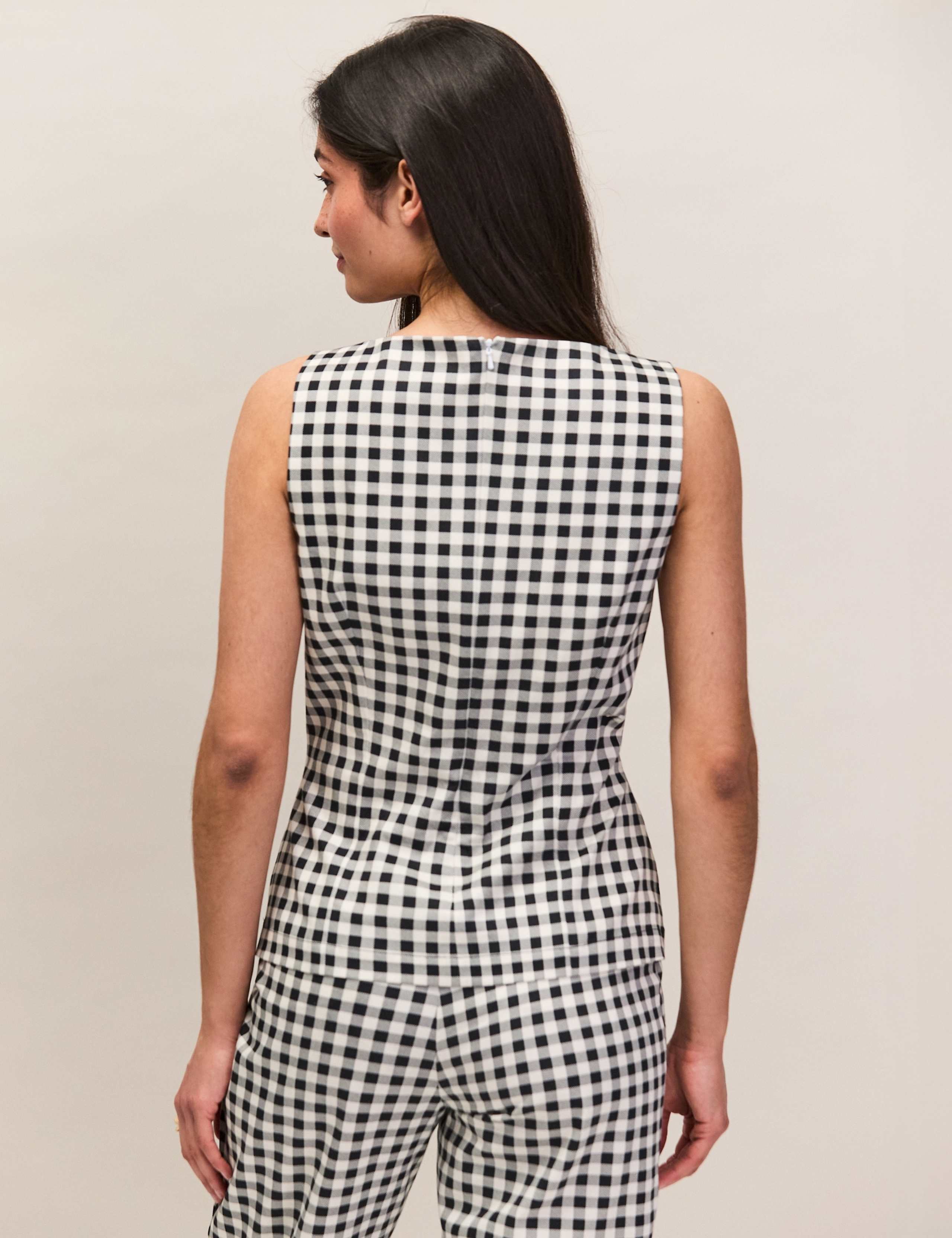 Cotton Rich Checked Peplum Top 4 of 4