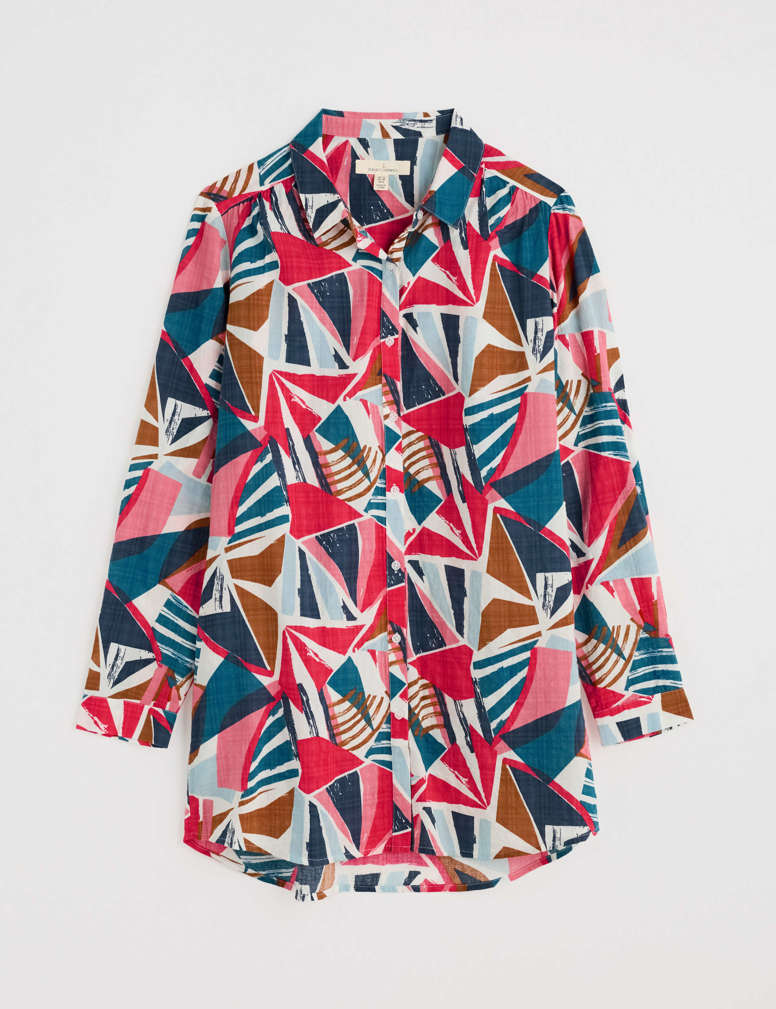 Cotton Rich Geometric Collared Shirt 2 of 4