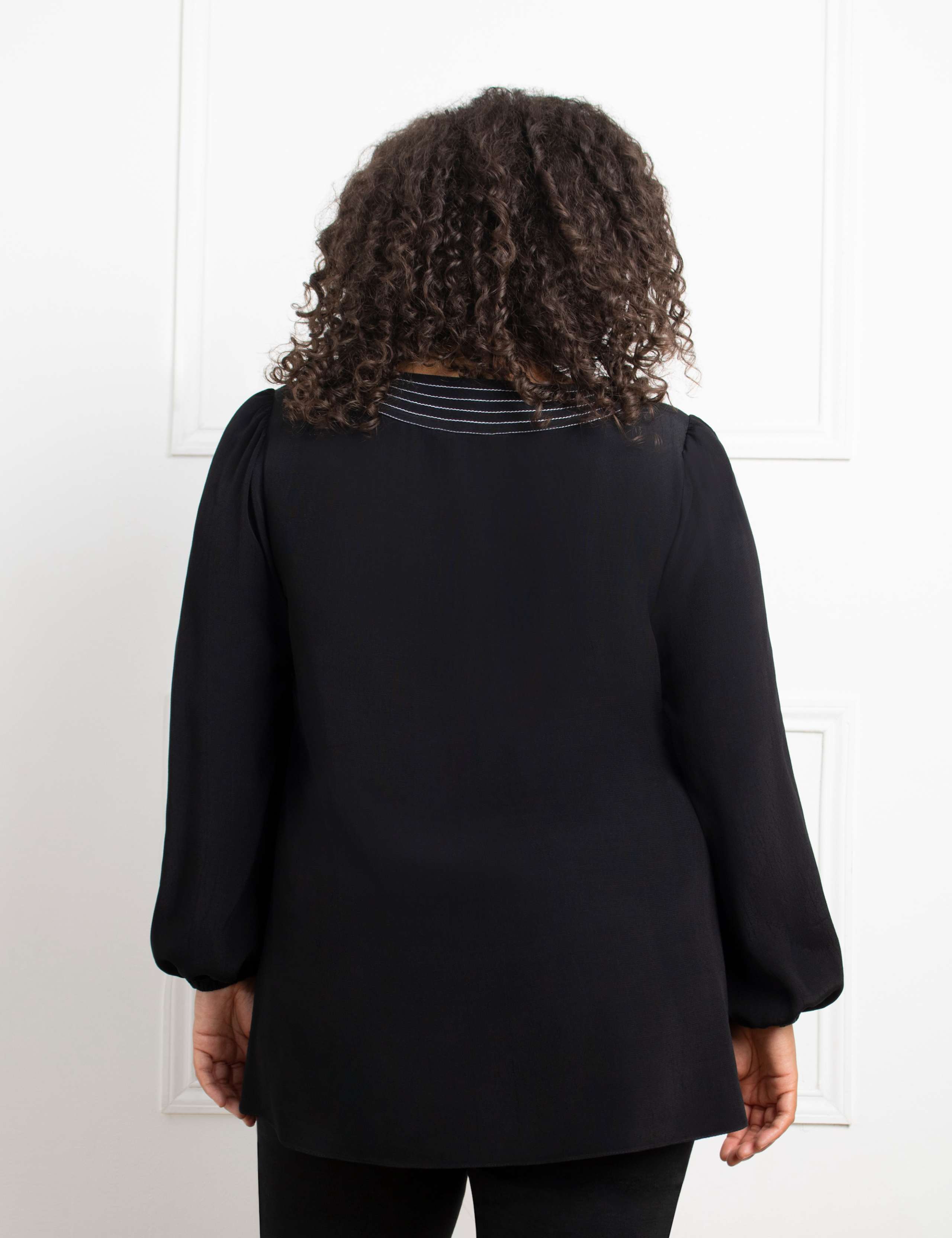 V-Neck Stitch Detail Blouse 4 of 4