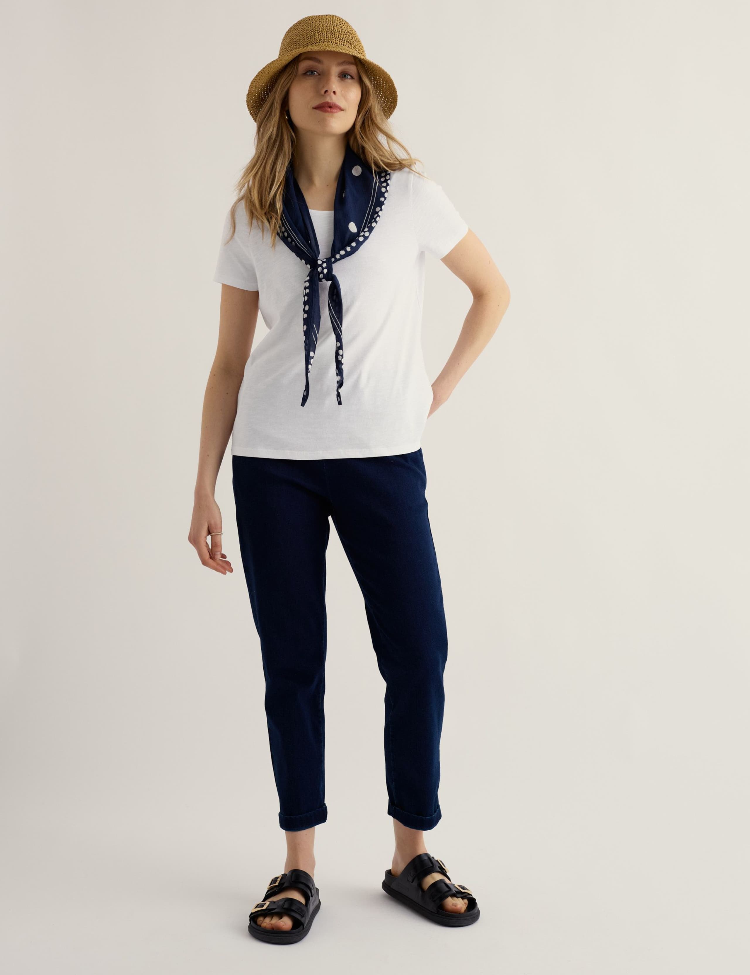 Pure Cotton Scoop Neck T-Shirt 1 of 5