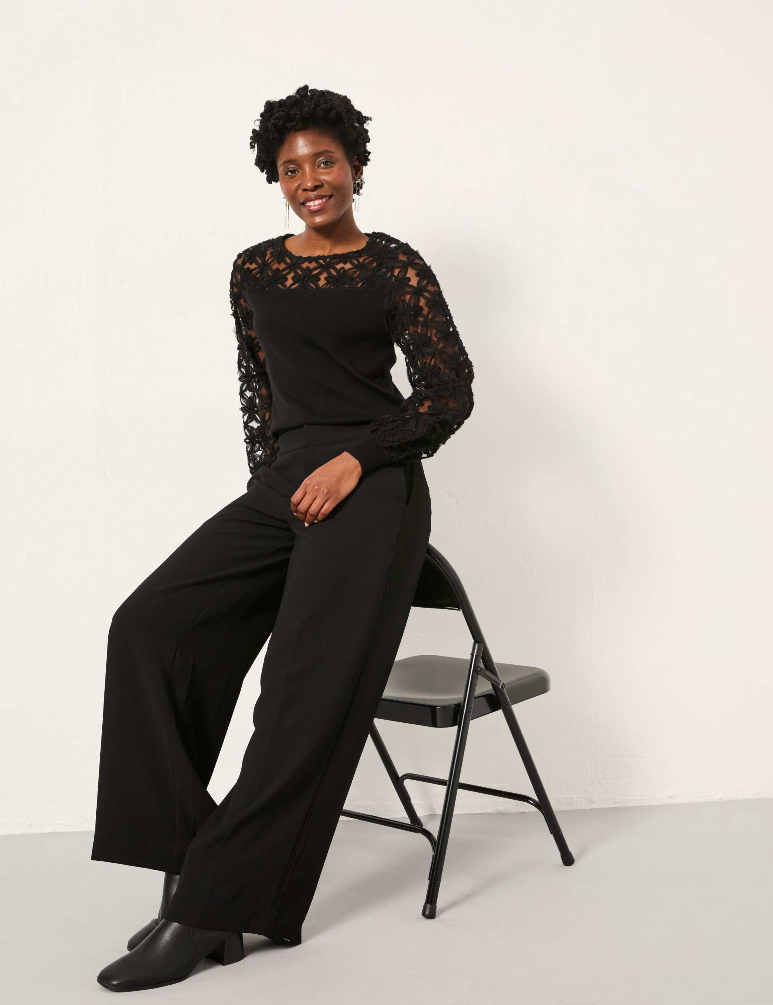 Satin Wide Leg Trousers 4 of 6