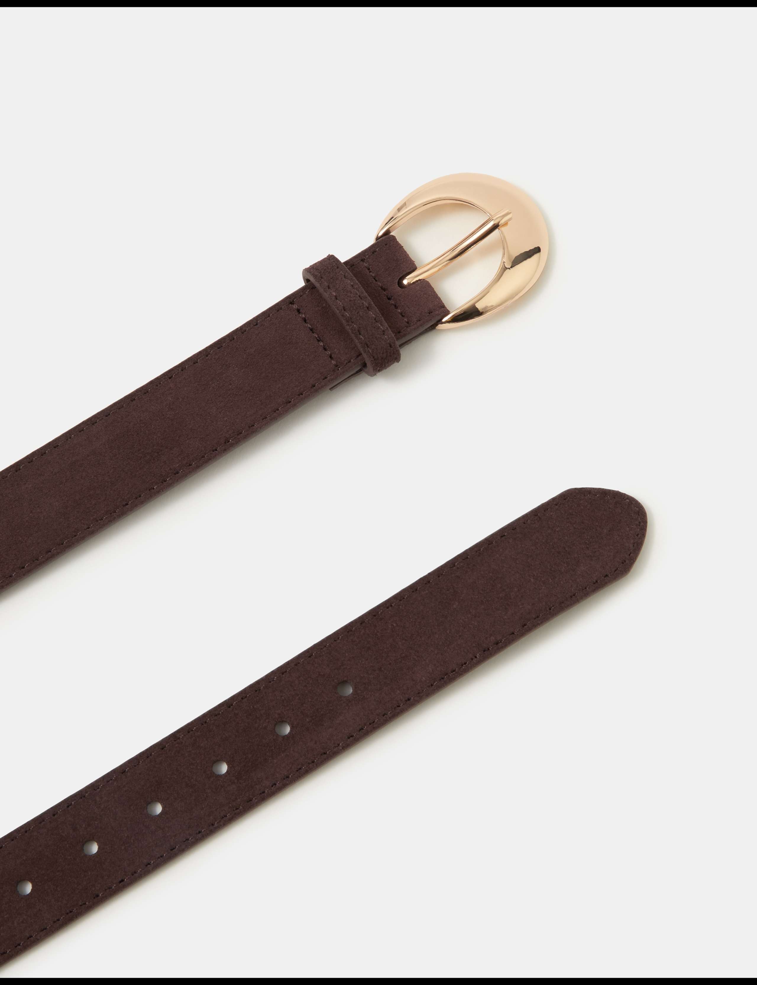 Suede Oval Buckle Belt 2 of 2