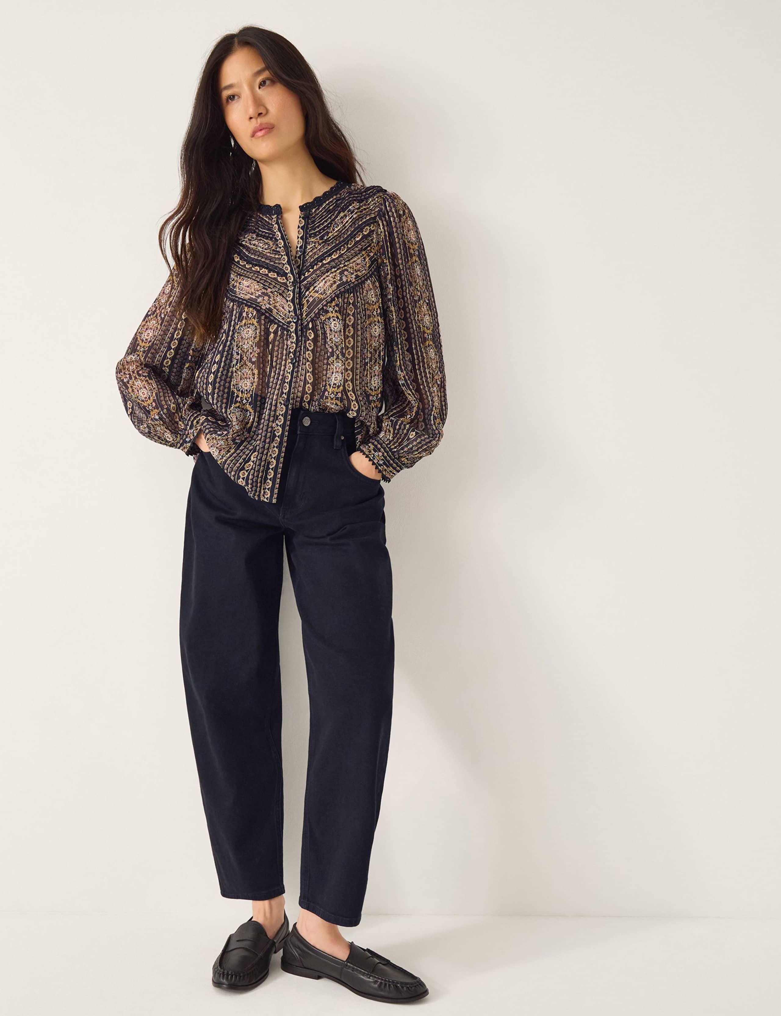 Printed Metallic Blouse 4 of 4