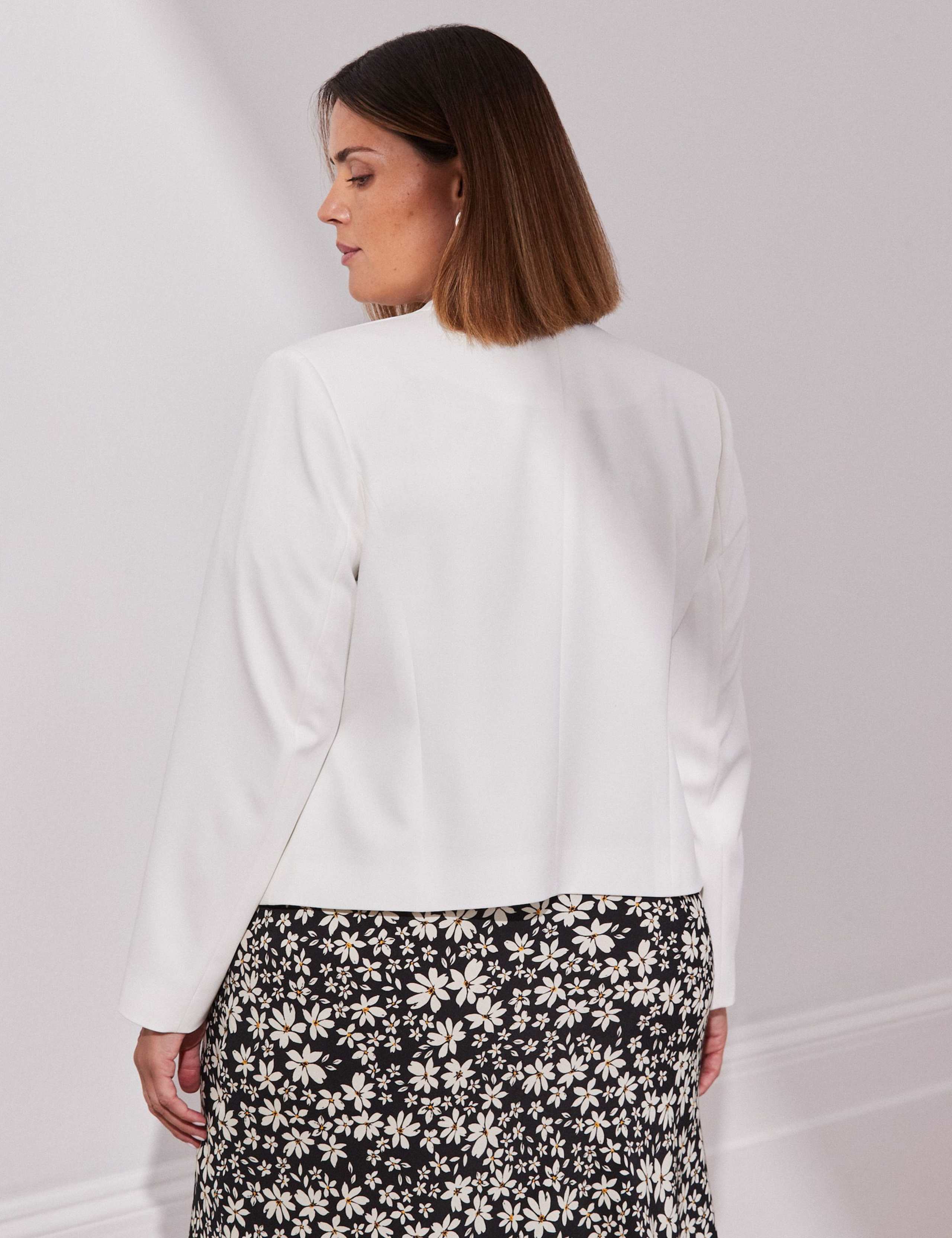 Collarless Cropped Blazer 4 of 5