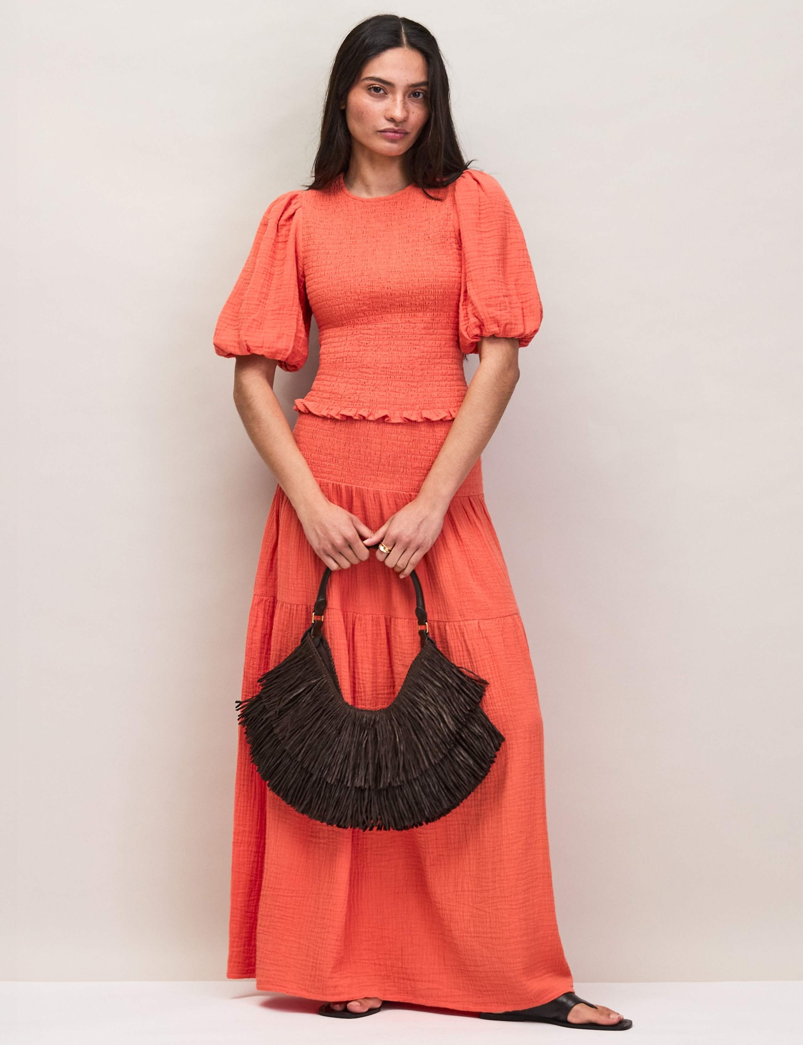 Pure Cotton Cheesecloth Shirred Top 3 of 6