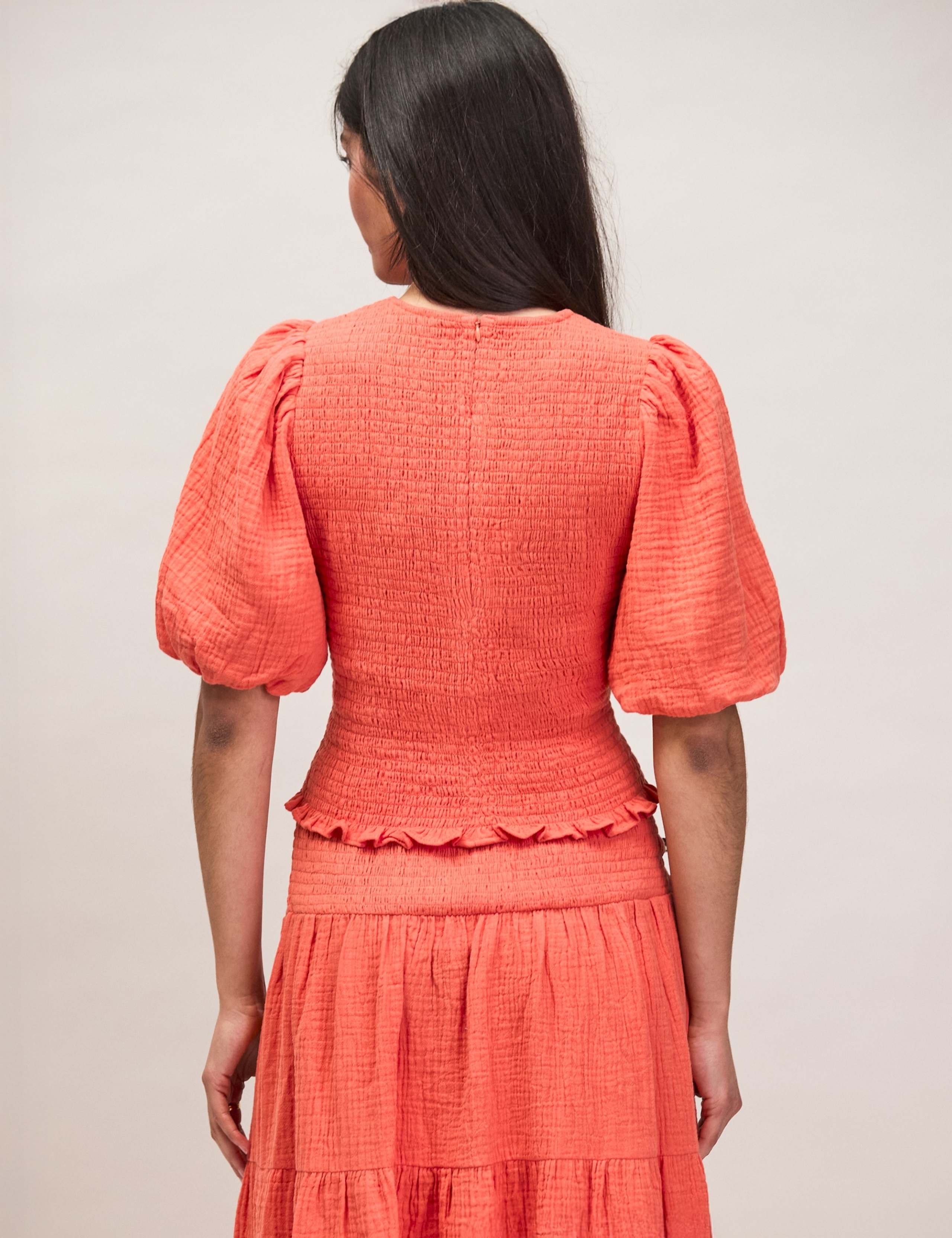 Pure Cotton Cheesecloth Shirred Top 5 of 6