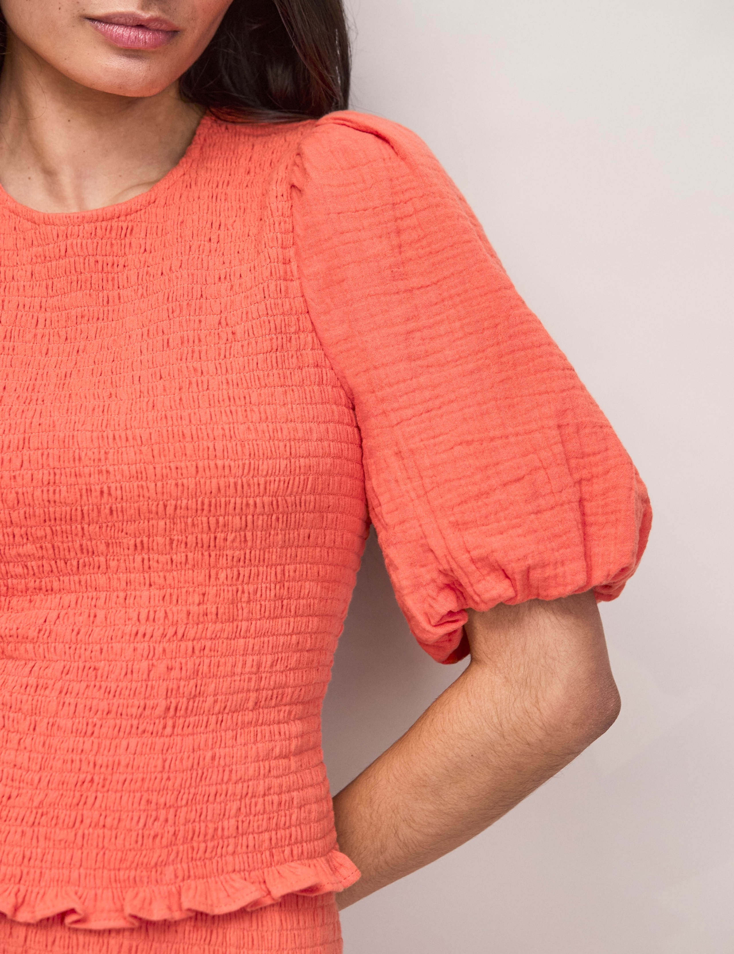 Pure Cotton Cheesecloth Shirred Top 6 of 6