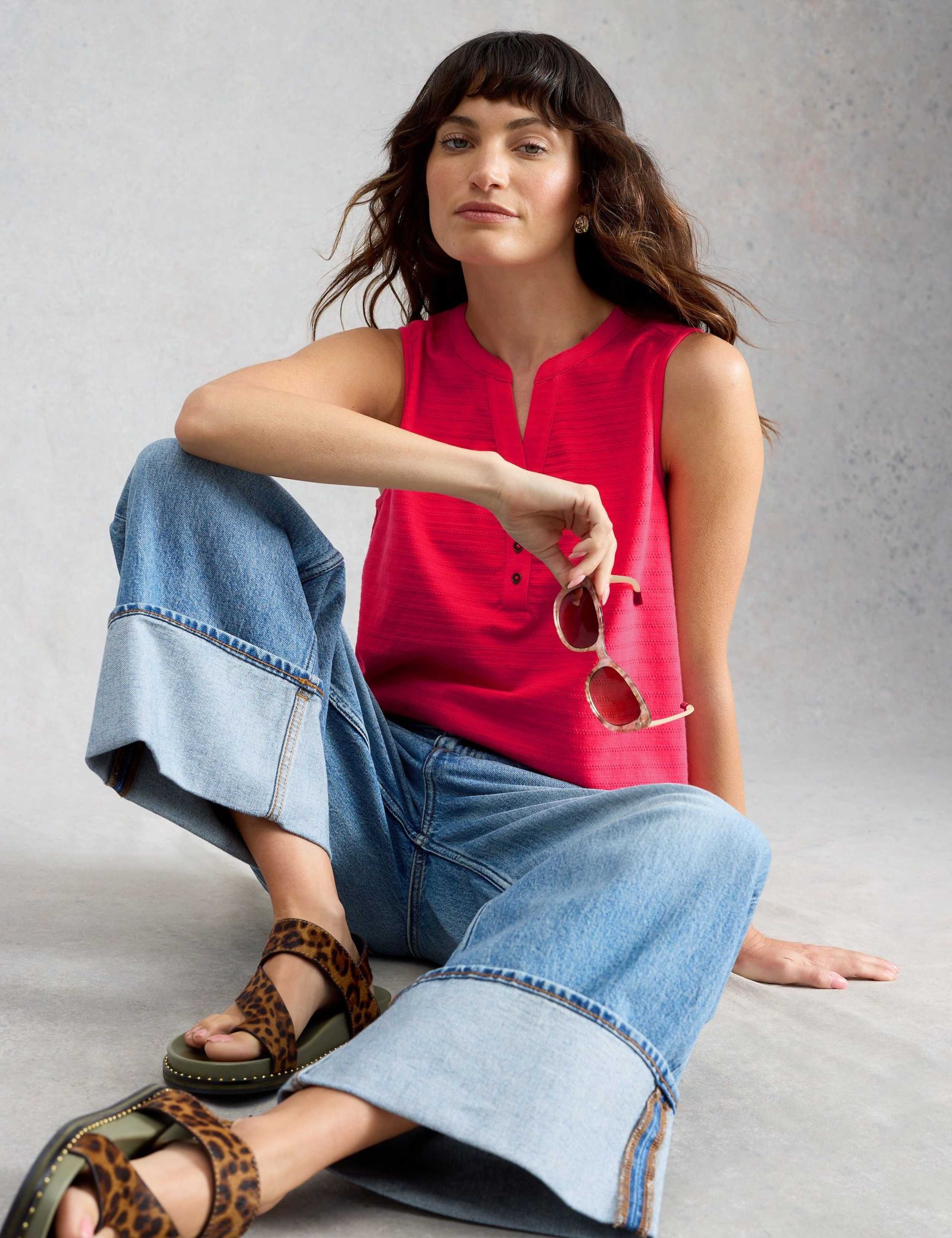 Pure Cotton Printed Notch Neck Vest Top 4 of 6