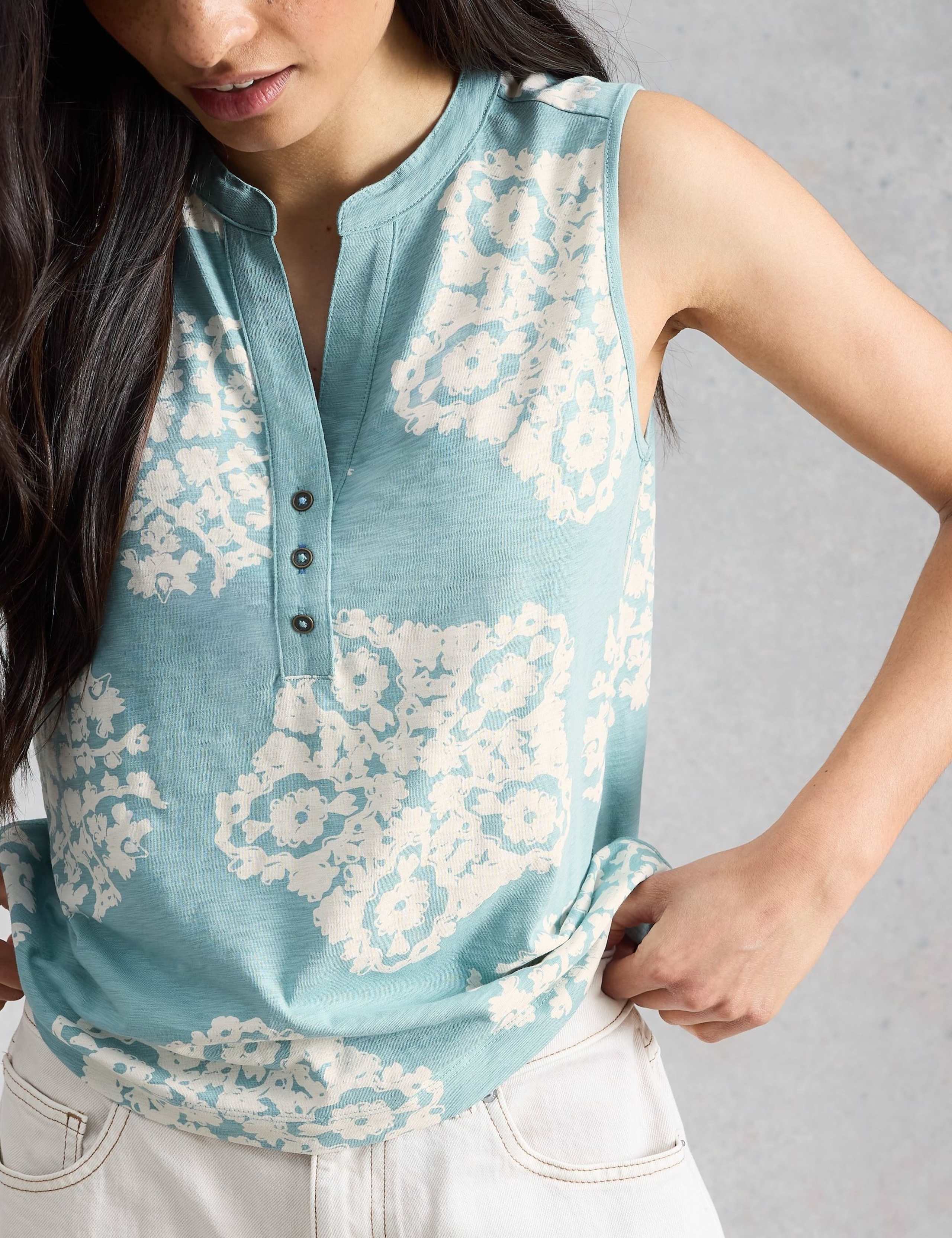 Pure Cotton Printed Notch Neck Vest Top 5 of 6