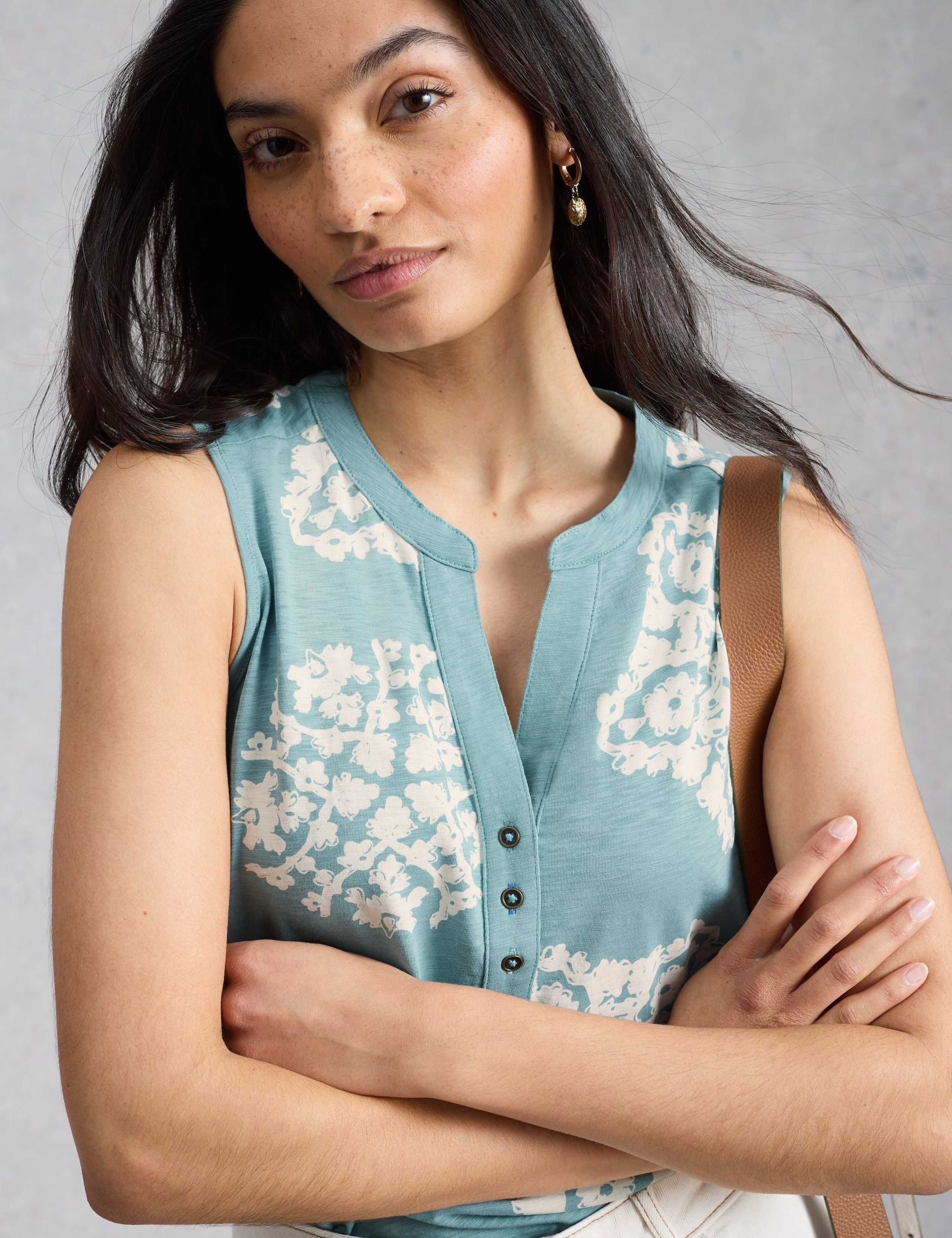 Pure Cotton Printed Notch Neck Vest Top 6 of 6