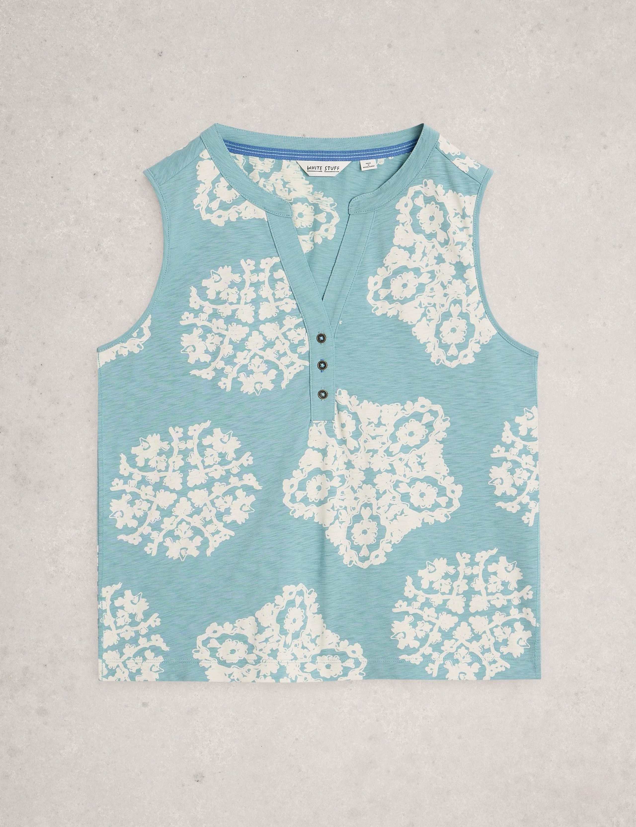 Pure Cotton Printed Notch Neck Vest Top 2 of 6
