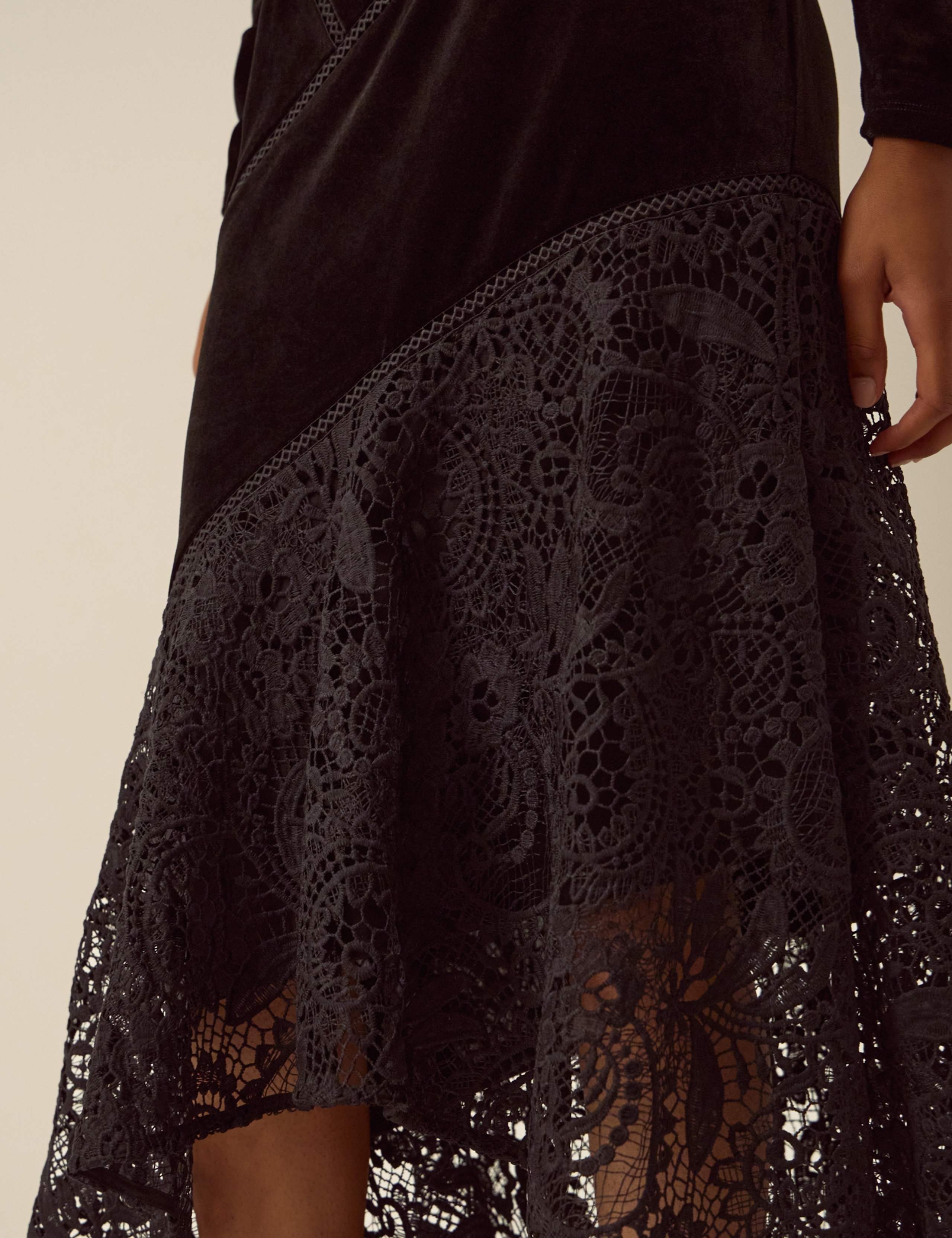 Velvet Scoop Neck Zip Up Dress 4 of 4