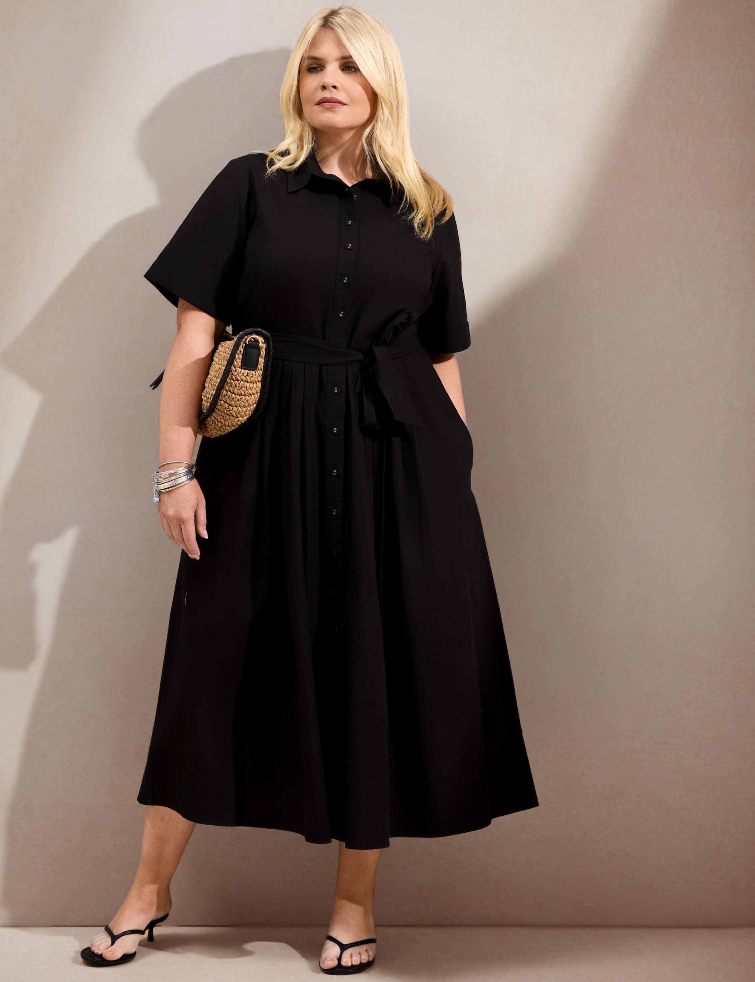 Pure Cotton Button Through Midi Shirt Dress 3 of 6